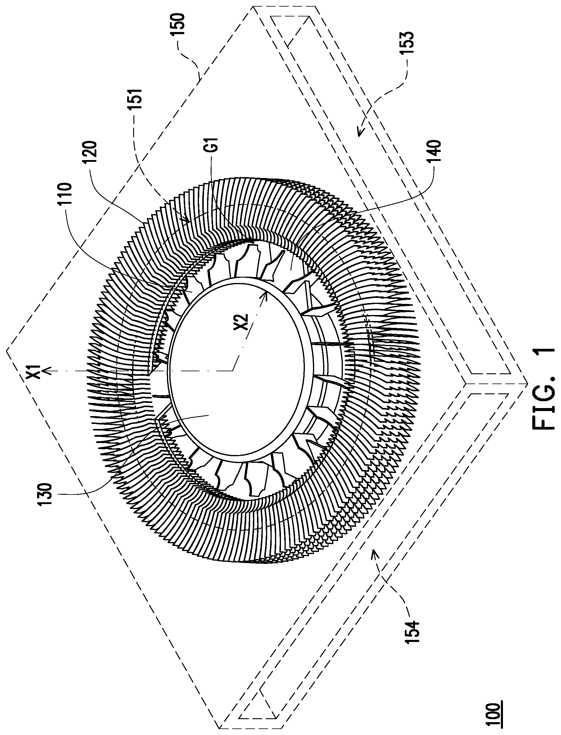 Patent US12104603 Figure 1 – Centrifugal heat dissipation fan