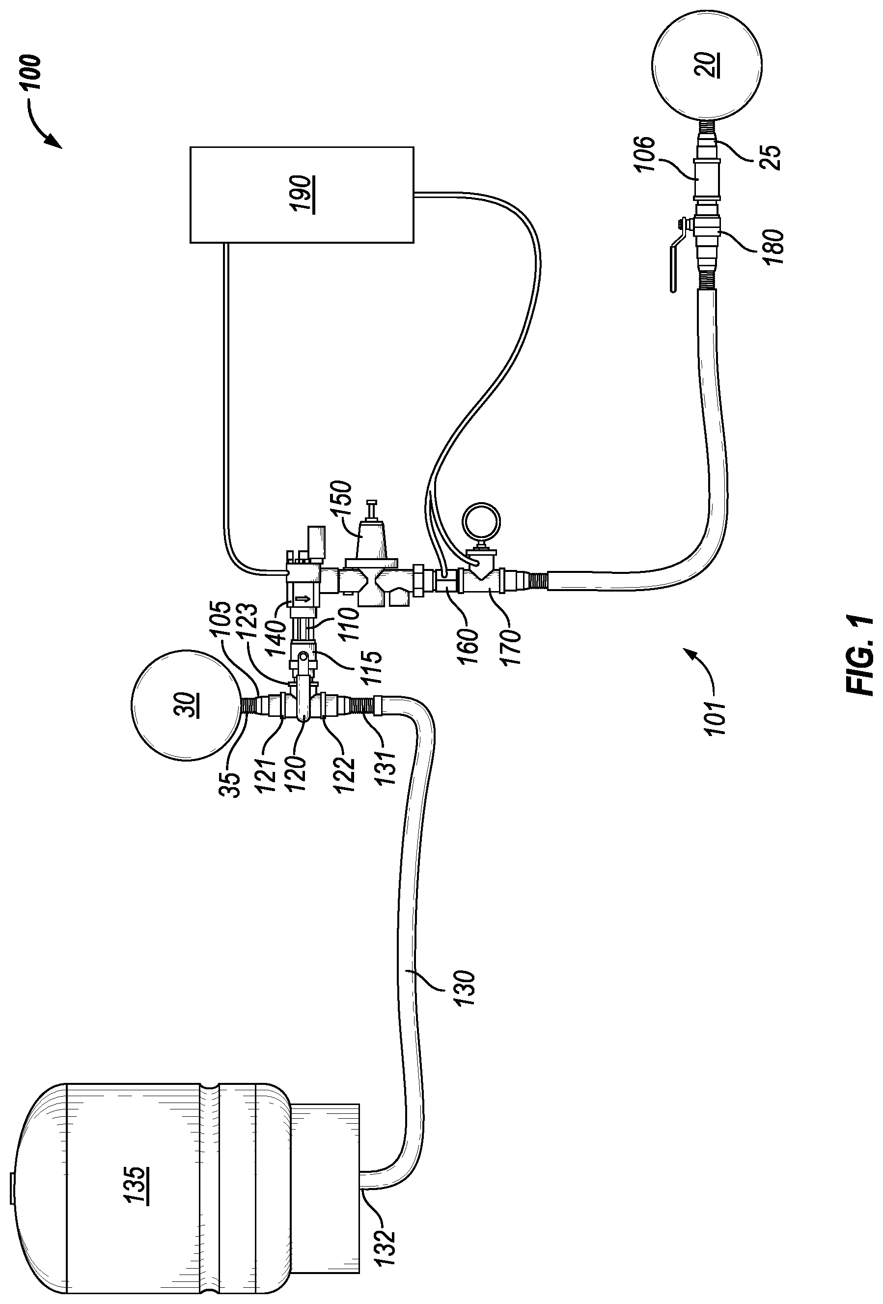 Patent US12104612 — Systems and methods for maintaining the prime of a pump — Figure 1