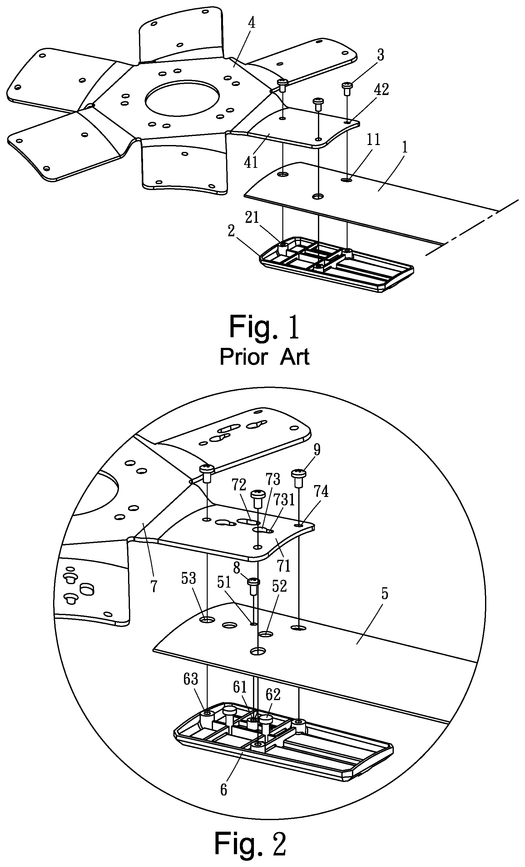 Patent US12104614 — Quick installation ceiling fan blades — Figure 1