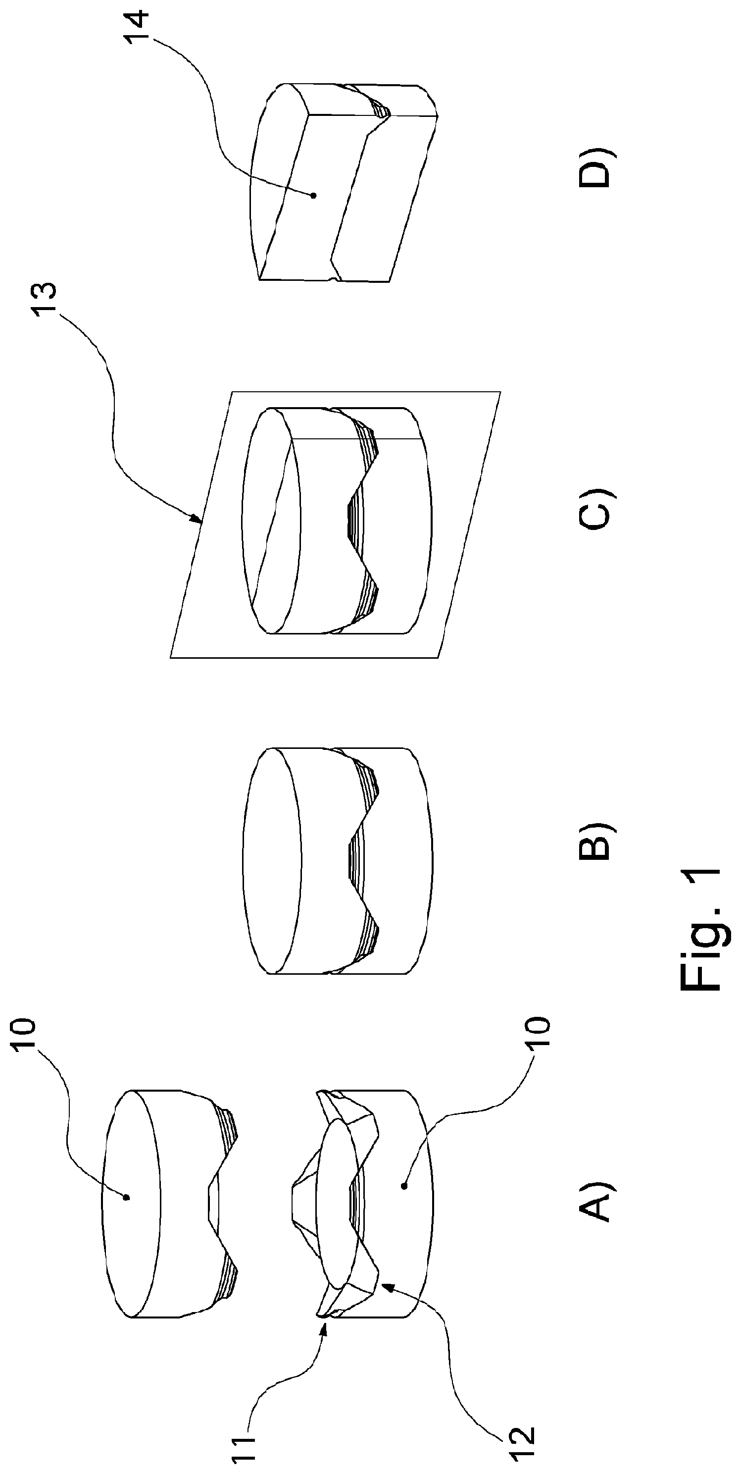 Patent US12104633 — Device and method for androgynous coupling as well as use — Figure 1