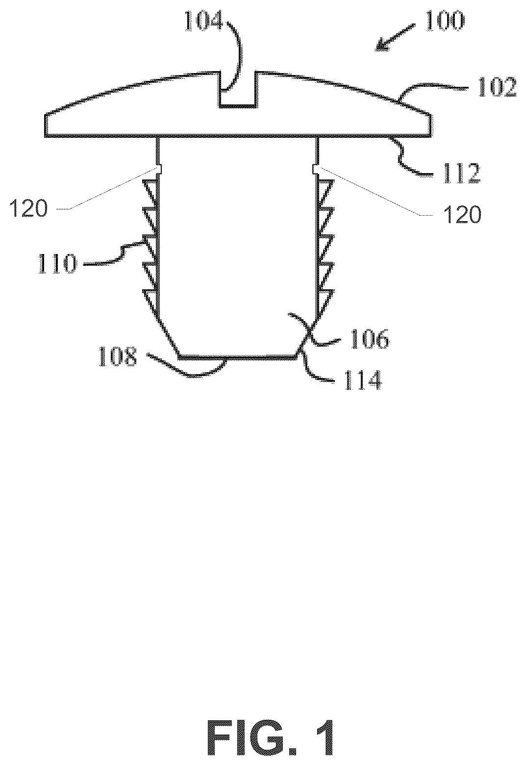 Patent US12104634 — Two-piece fastener — Figure 1