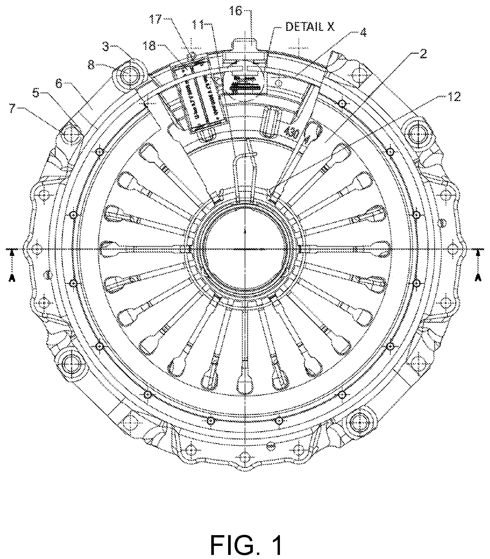 Patent US12104654 — Lining system with sensor — Figure 1