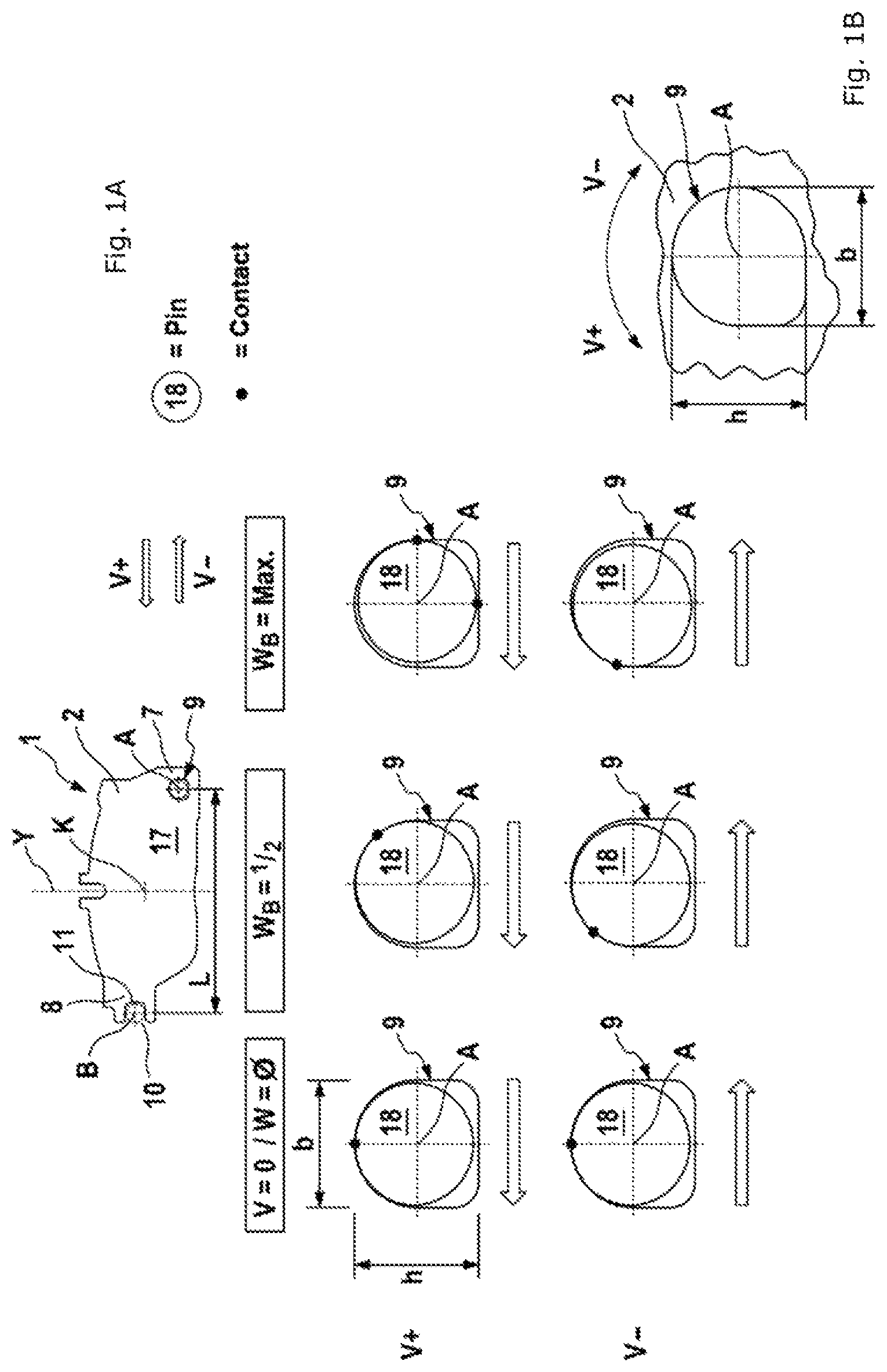 Patent US12104668 Figure 1 – Disc brake lining, assembled depending on the direction of rotation, for a fixed caliper disc brake