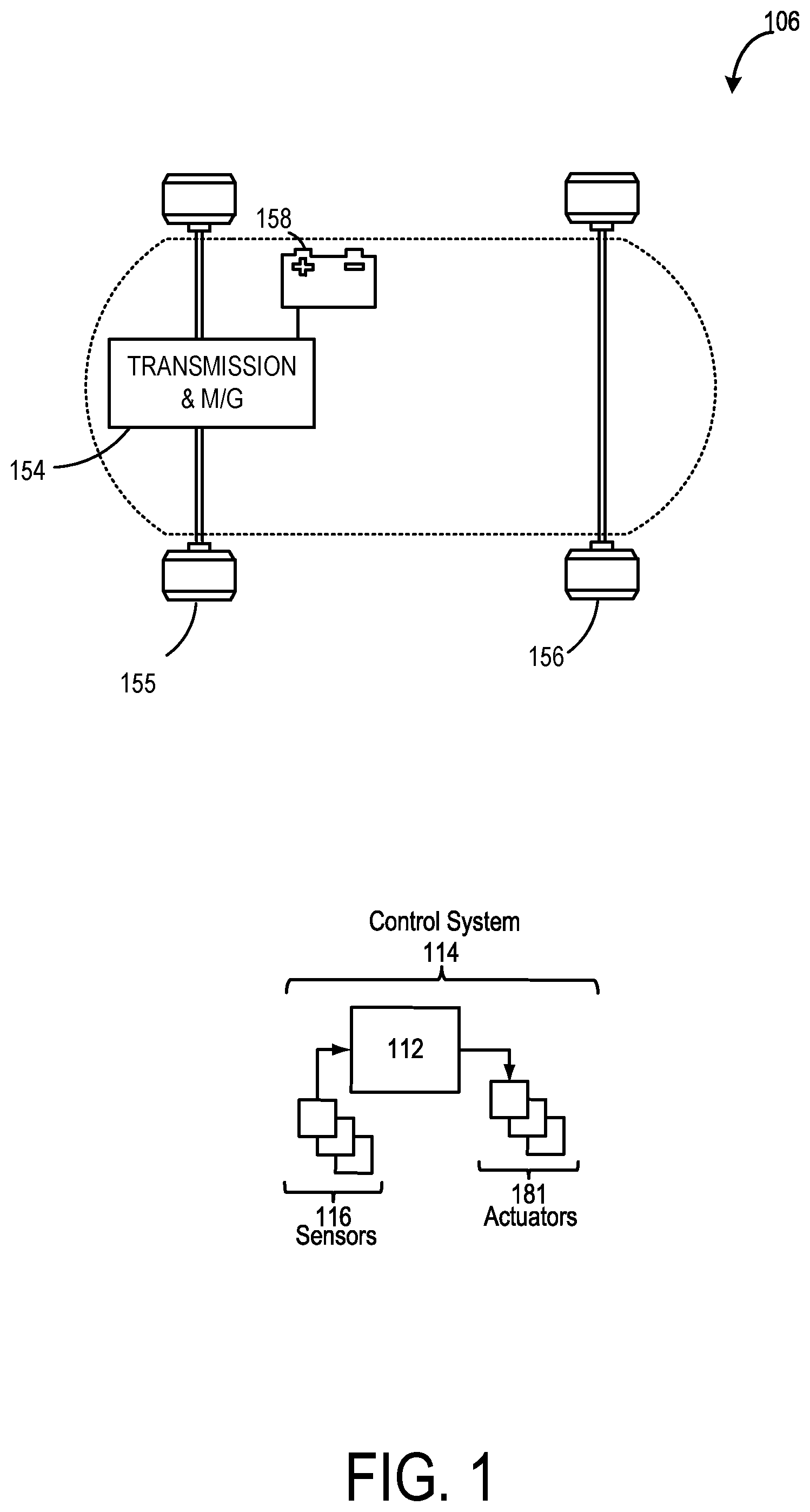 Patent US12104681 — Four speed countershaft transmission — Figure 1