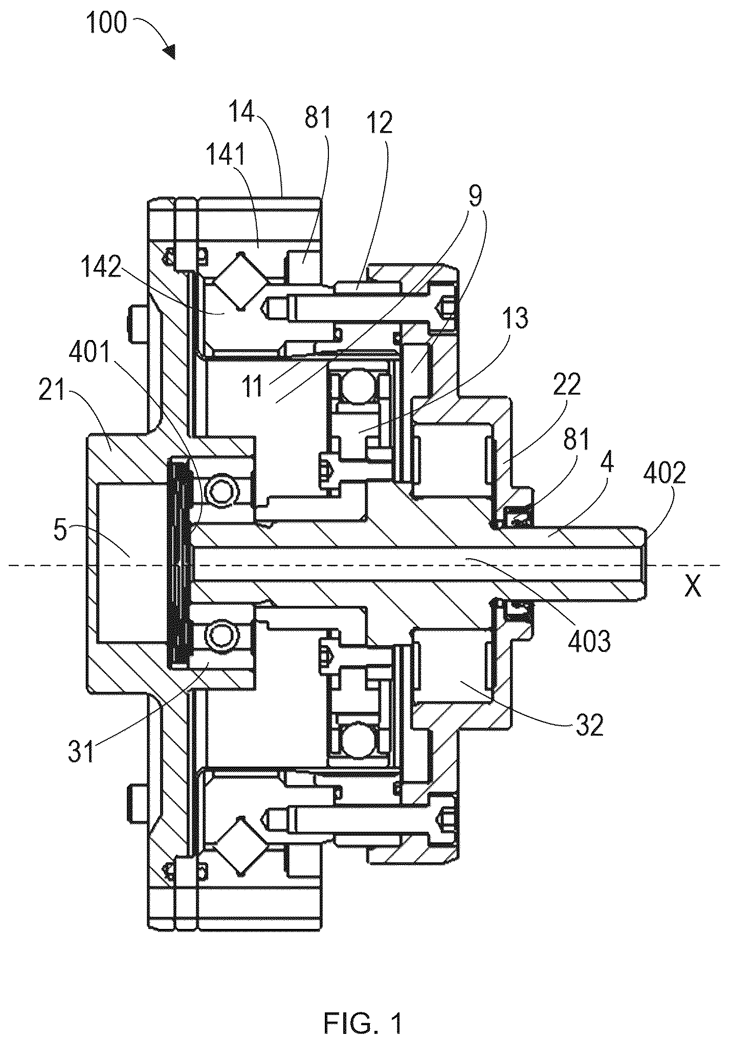 Patent US12104687 Figure 1 – Harmonic reducer with structure to prevent pressure buildup and industrial robot
