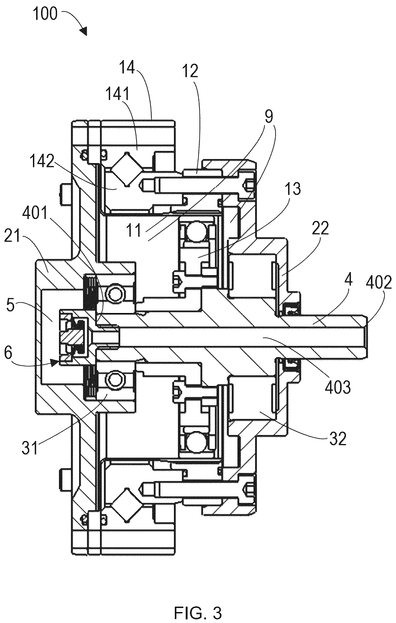 Patent US12104687 Figure 3 – Harmonic reducer with structure to prevent pressure buildup and industrial robot