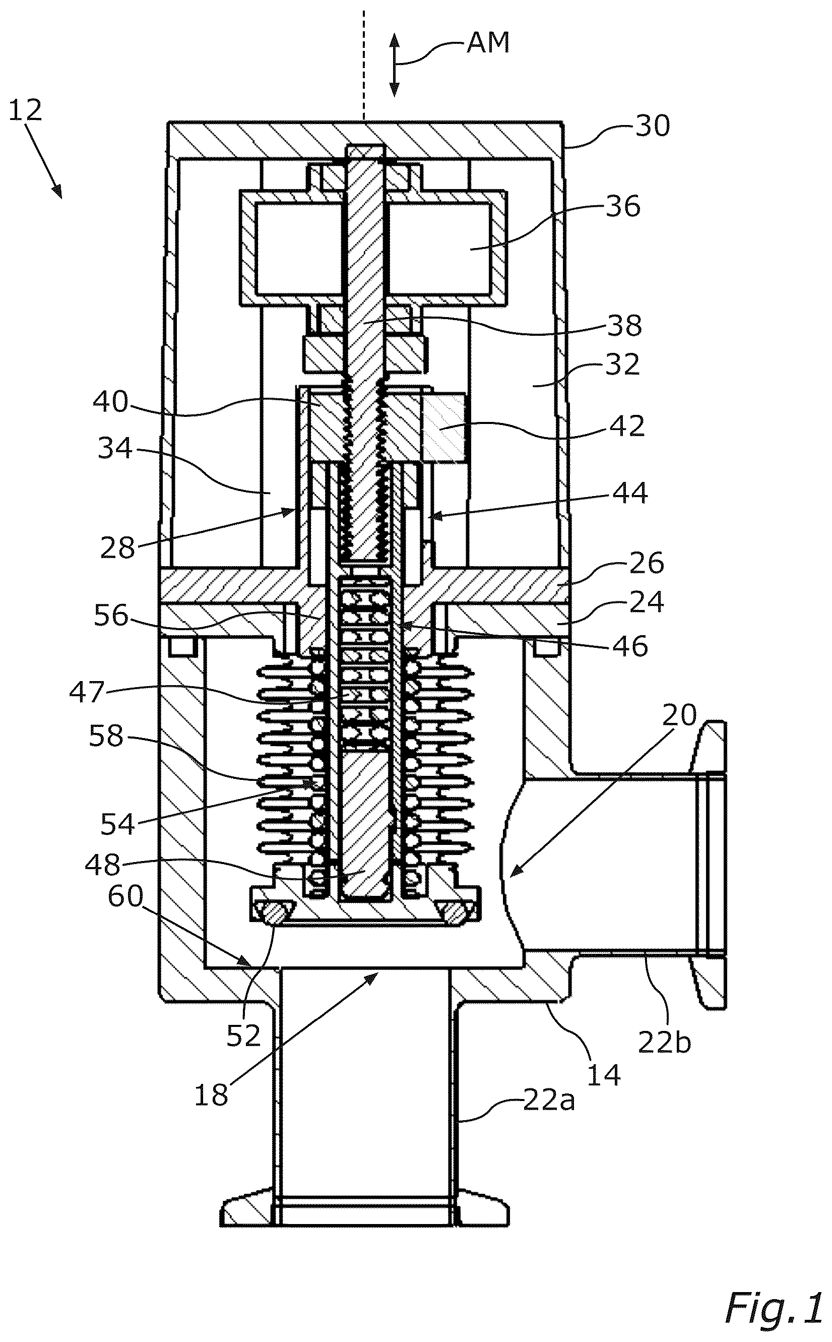 Patent US12104715 — Vacuum valve — Figure 1