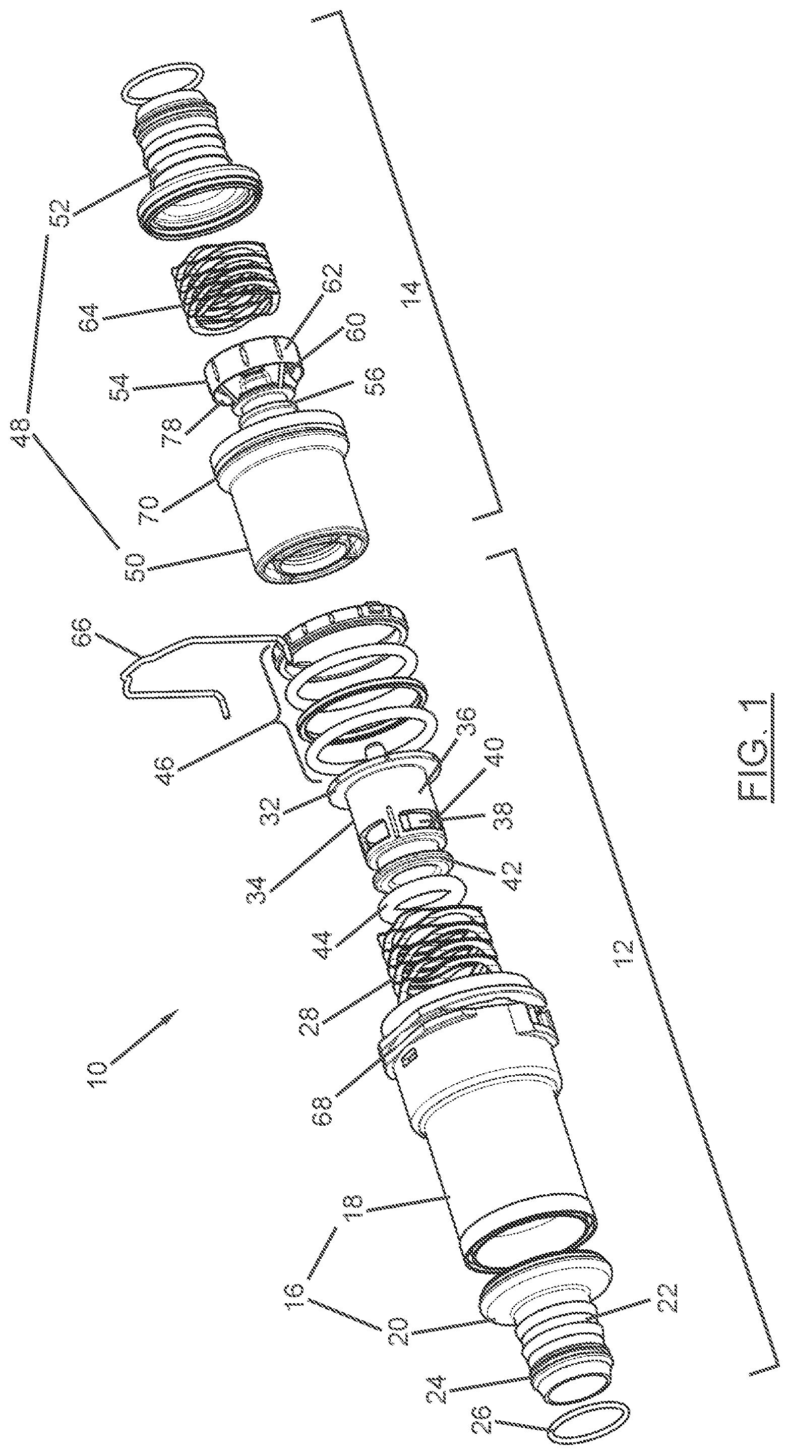 Patent US12104734 Figure 1 – Receiving unit of a coupling device for fluid lines