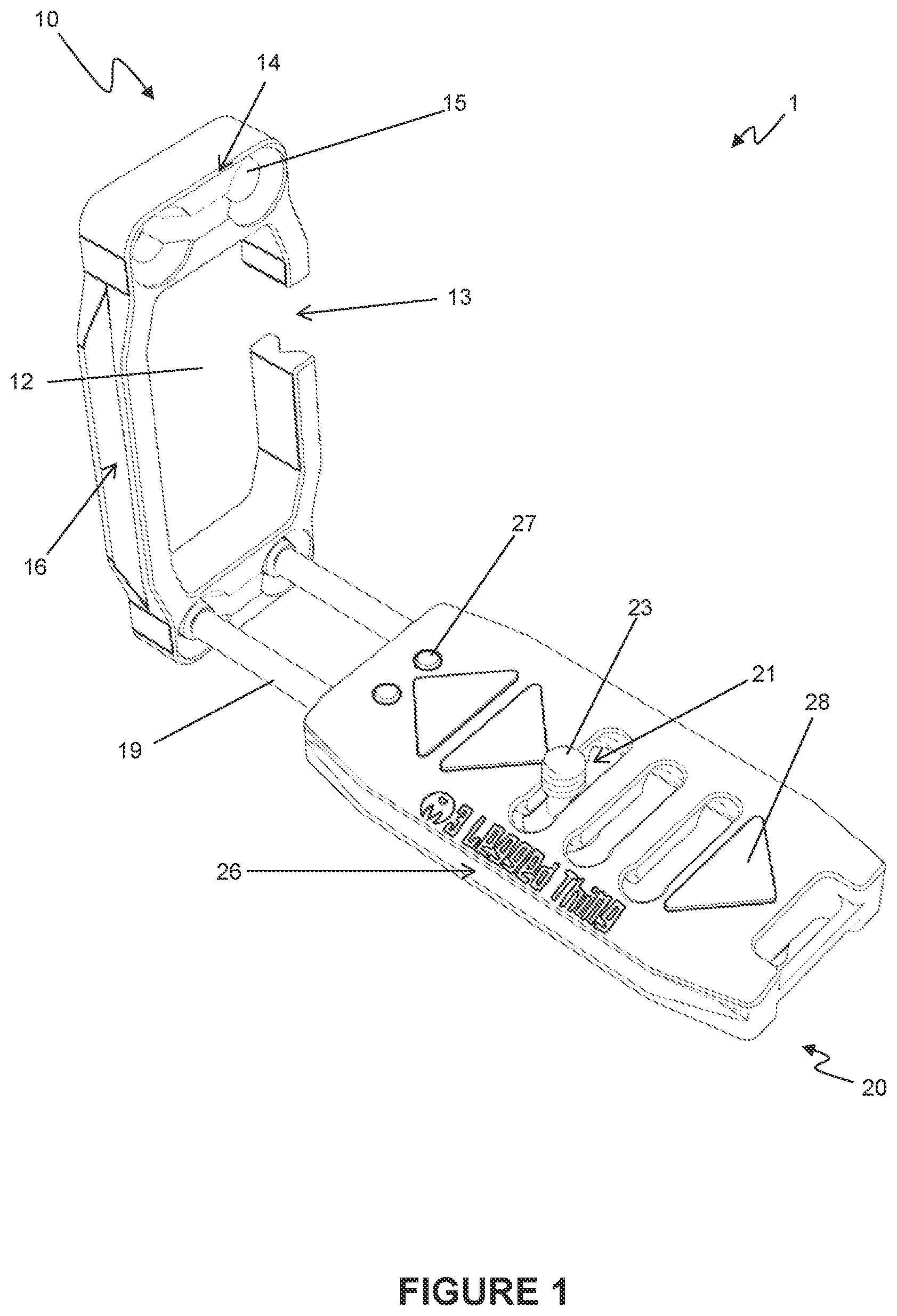 Patent US12104741 — Reversible L-bracket — Figure 1