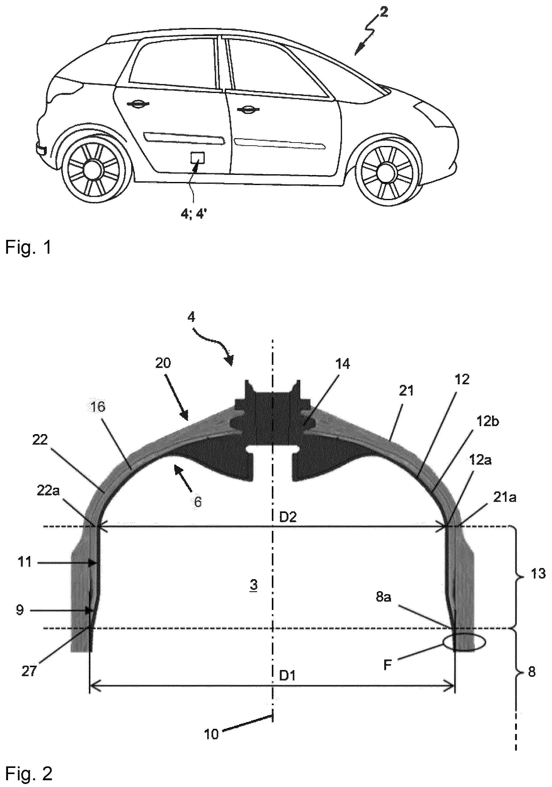 Patent US12104748 — Pressure vessel with optimized outer composite structure — Figure 1