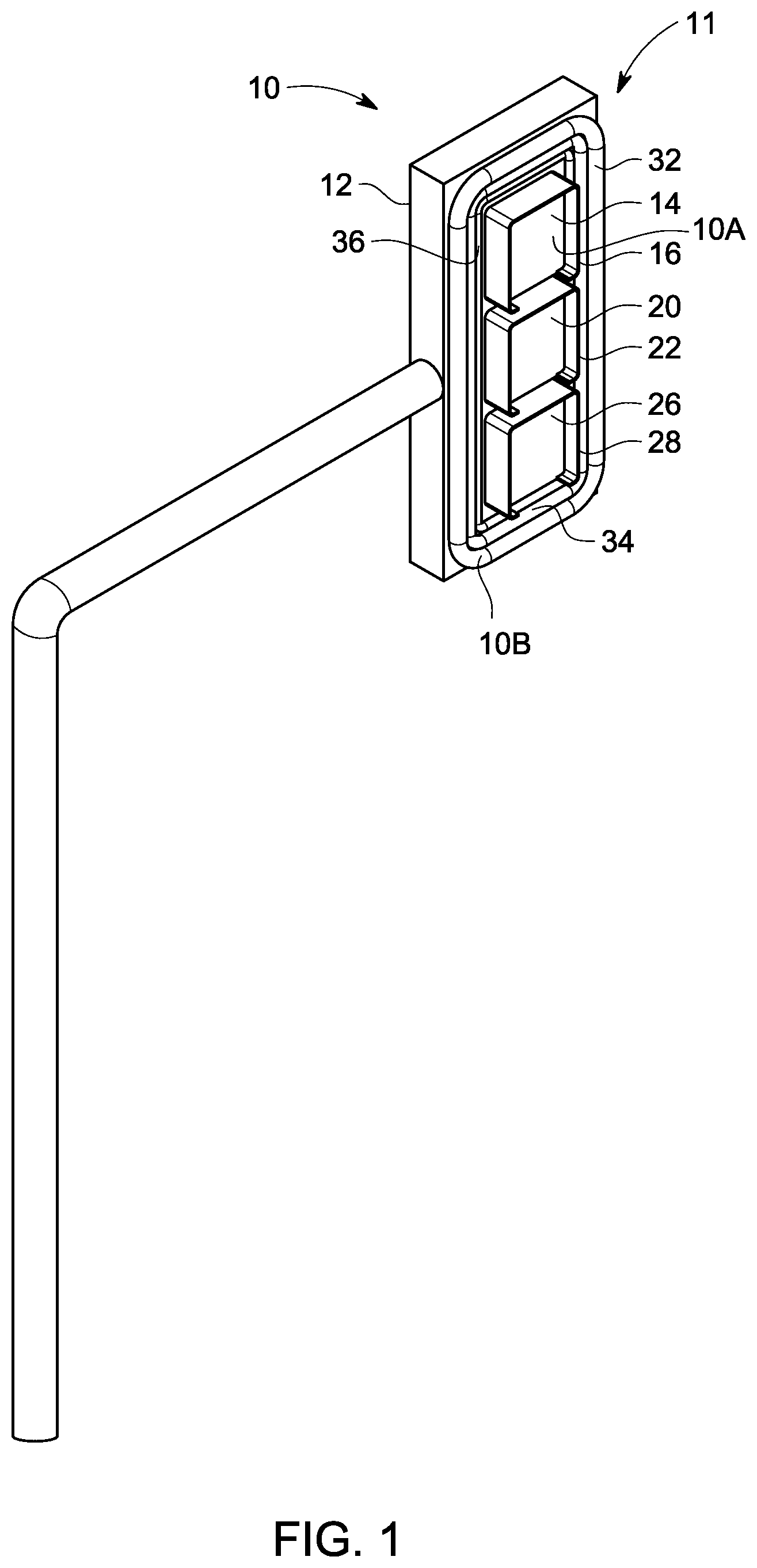 Patent US12104757 — Traffic signaling system — Figure 1