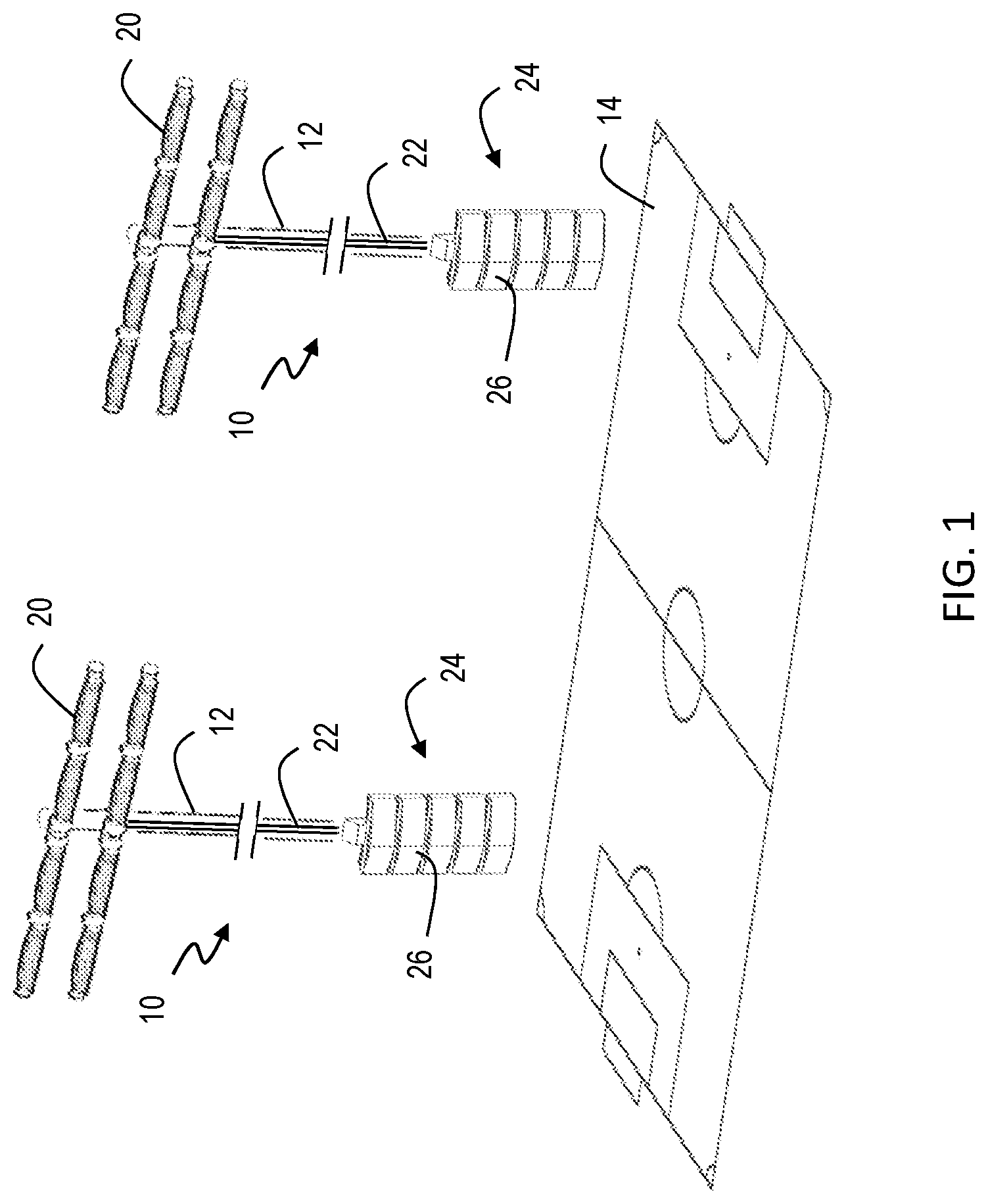 Patent US12104777 — Outdoor LED illumination system with pole-mounted backplane — Figure 1