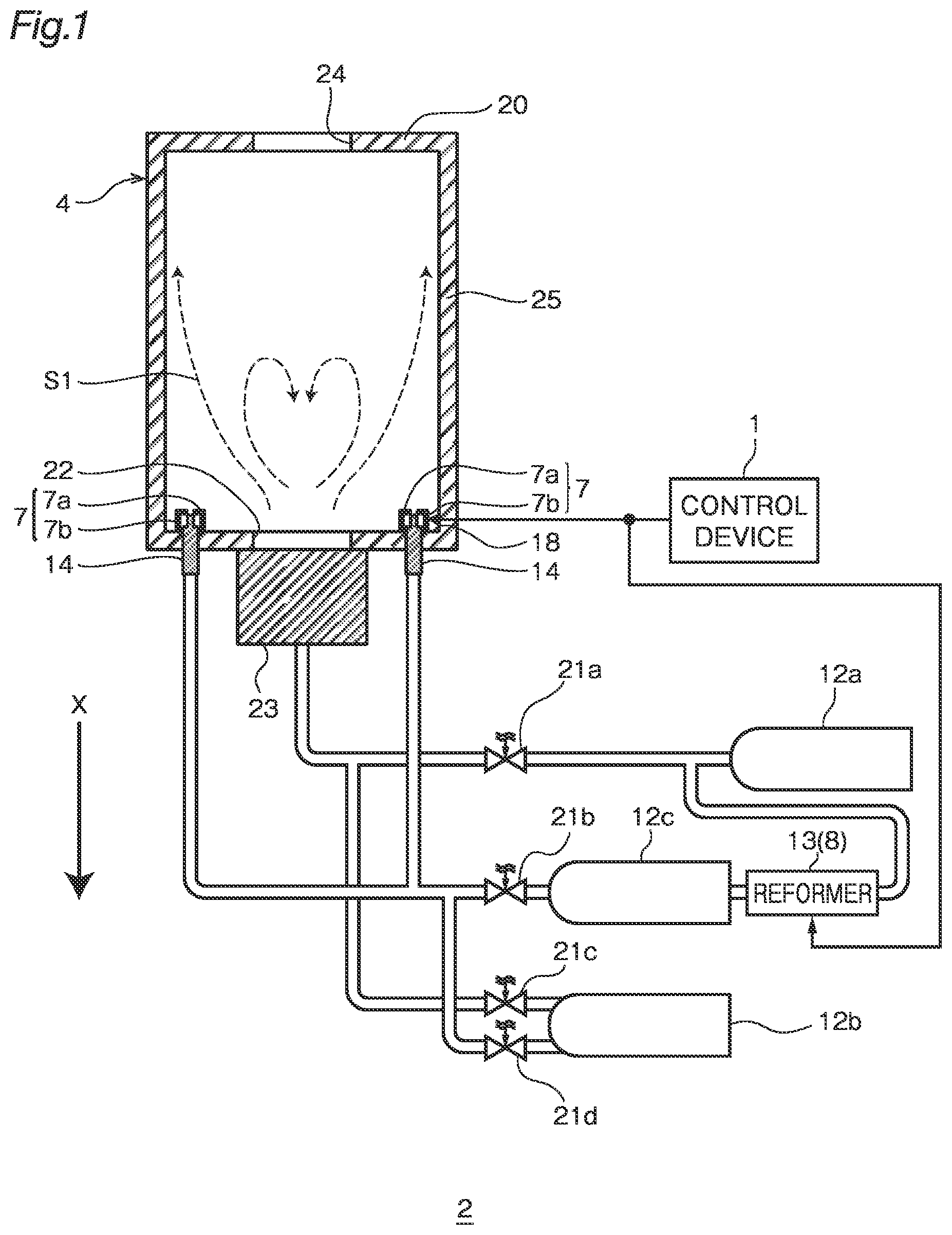 Patent US12104790 Figure 1 – Ammonia combustion method and ammonia combustion system
