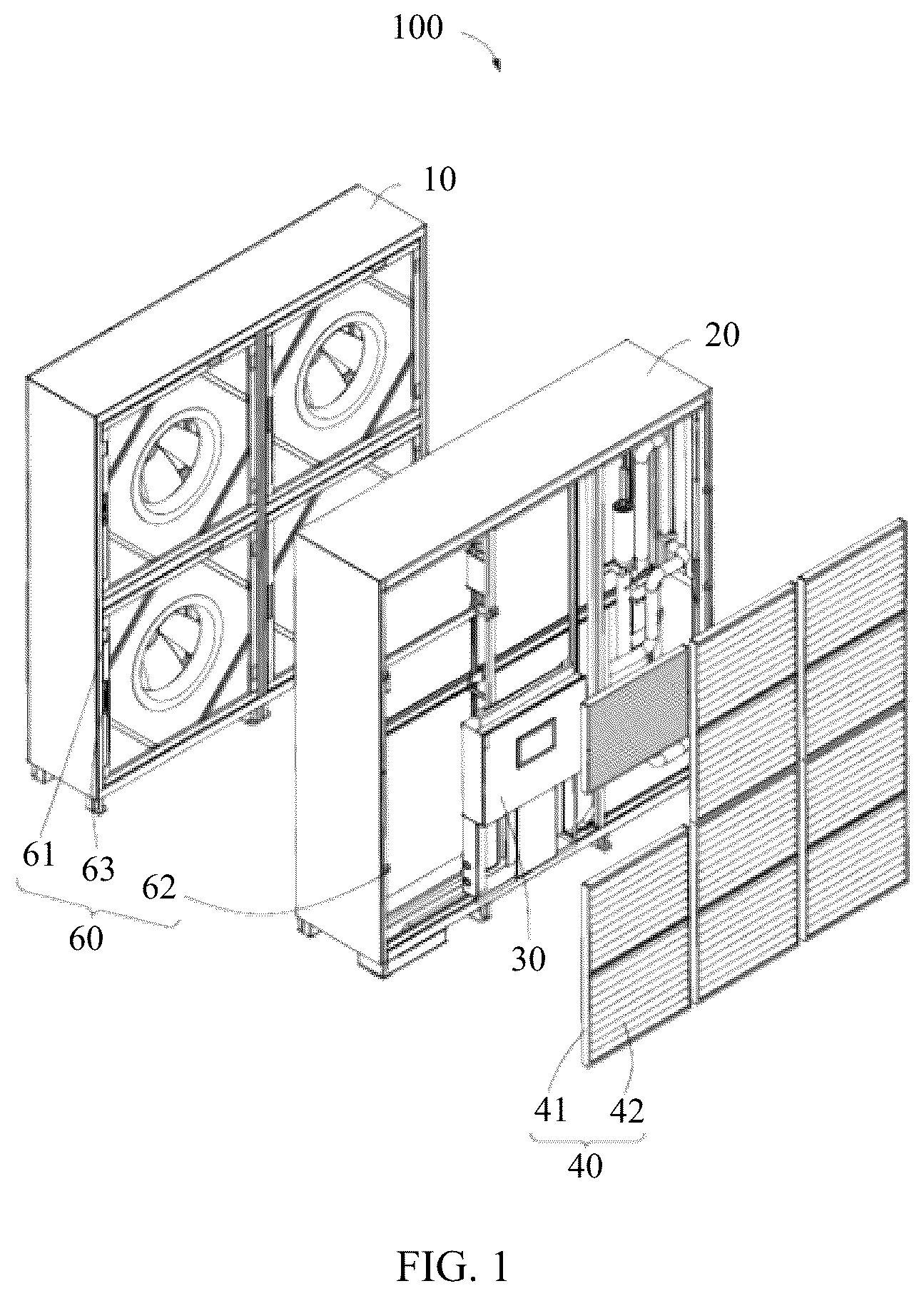 Patent US12104804 — Ventilation wall system and data center — Figure 1