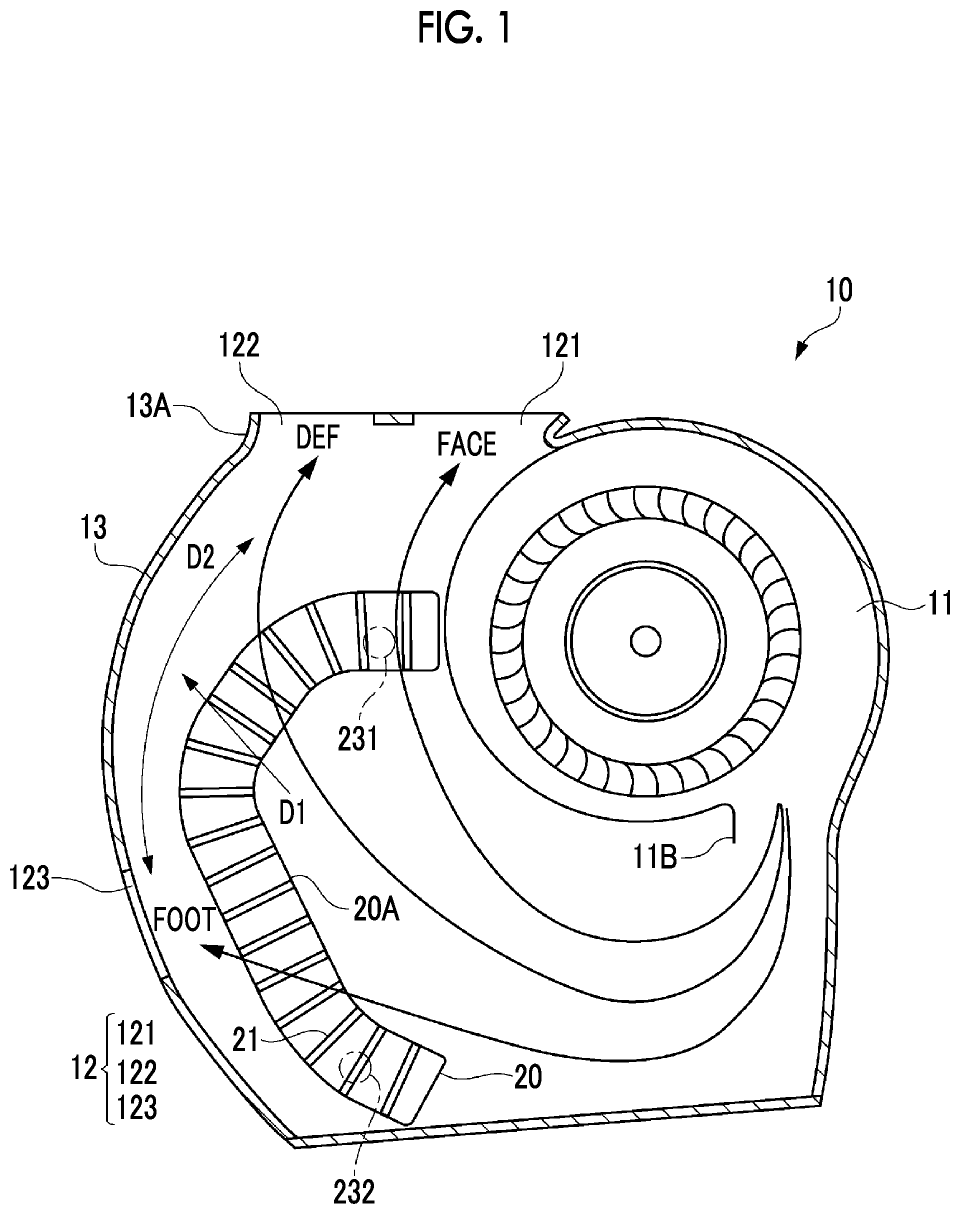 Patent US12104819 — Air-conditioning unit, heat exchanger, and air conditioner — Figure 1
