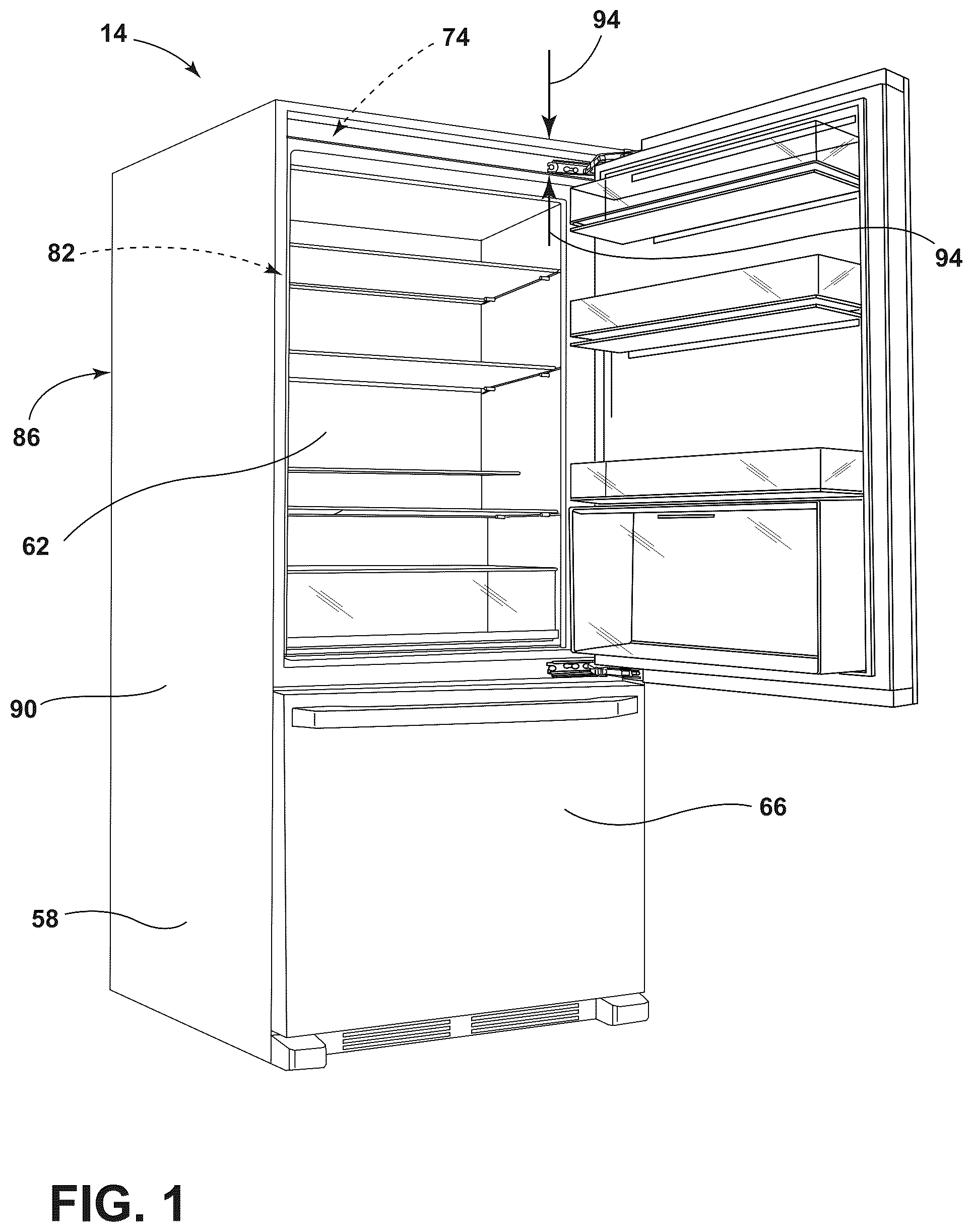Patent US12104845 — Standoff feature for appliance — Figure 1