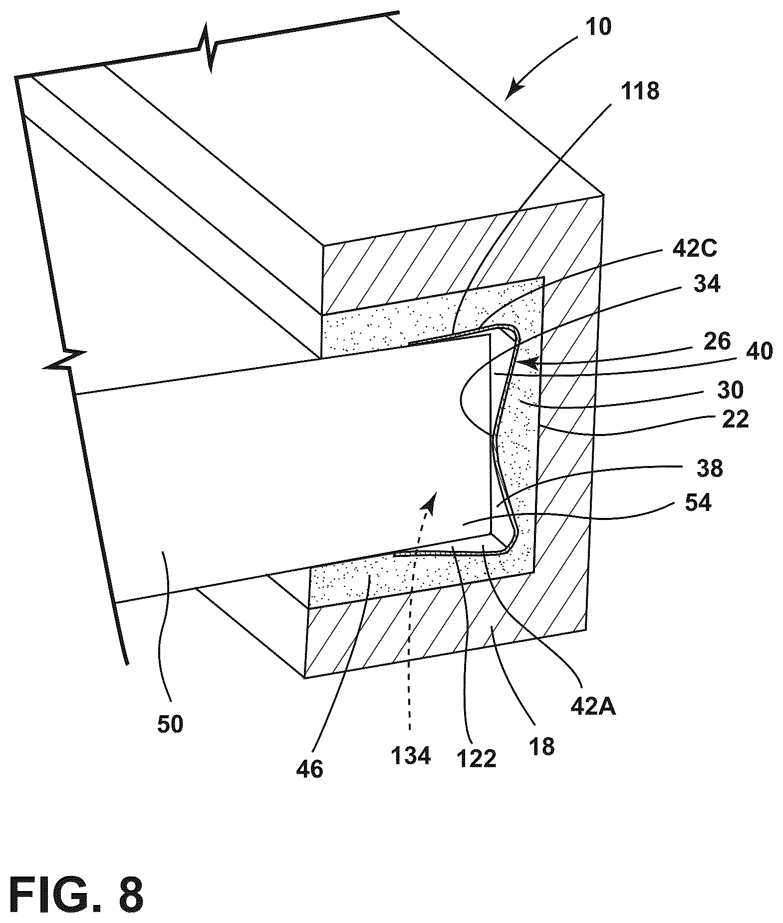 Patent US12104845 Figure 8 – Standoff feature for appliance
