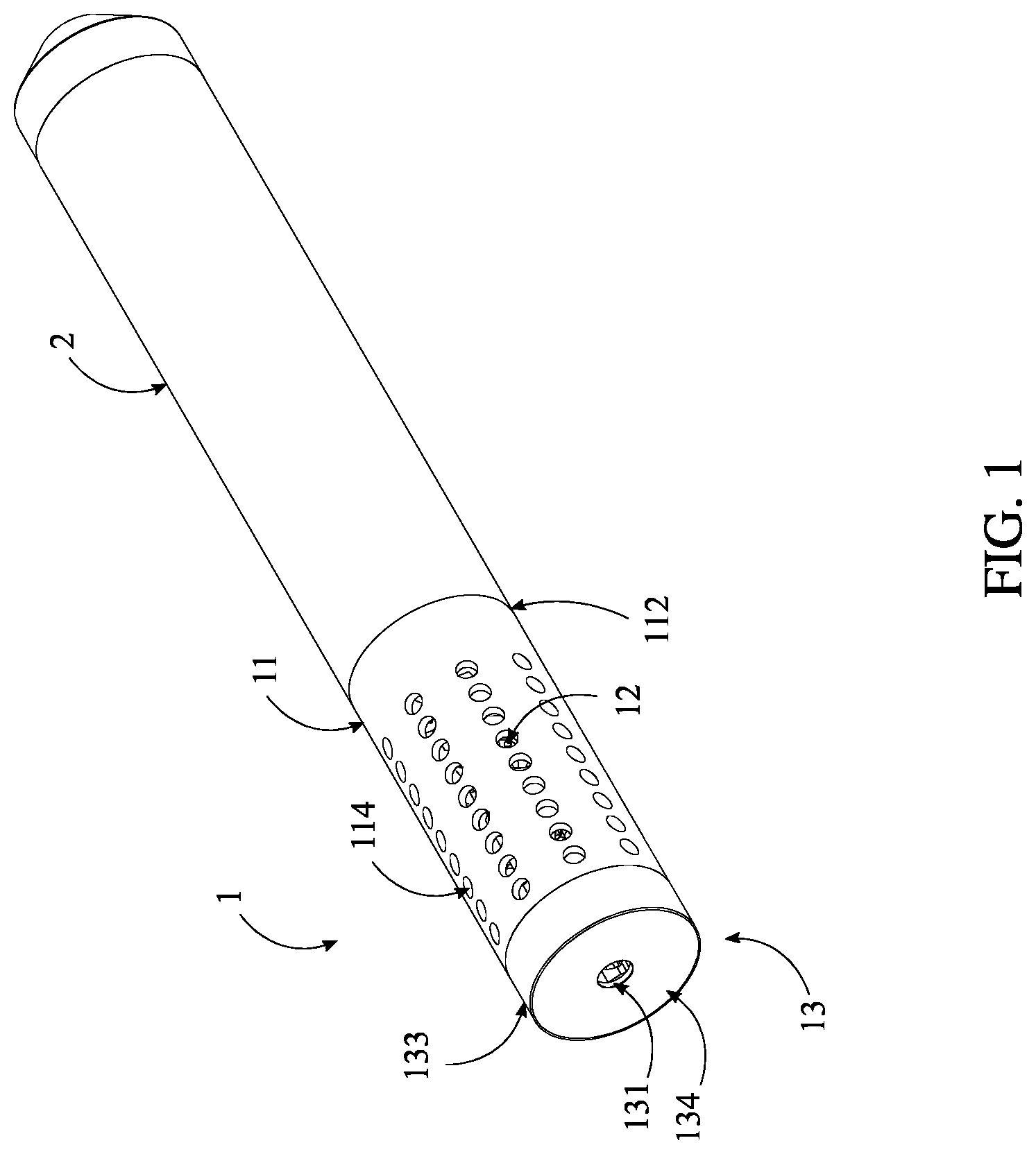 Patent US12104868 Figure 1 – Wet muzzle device