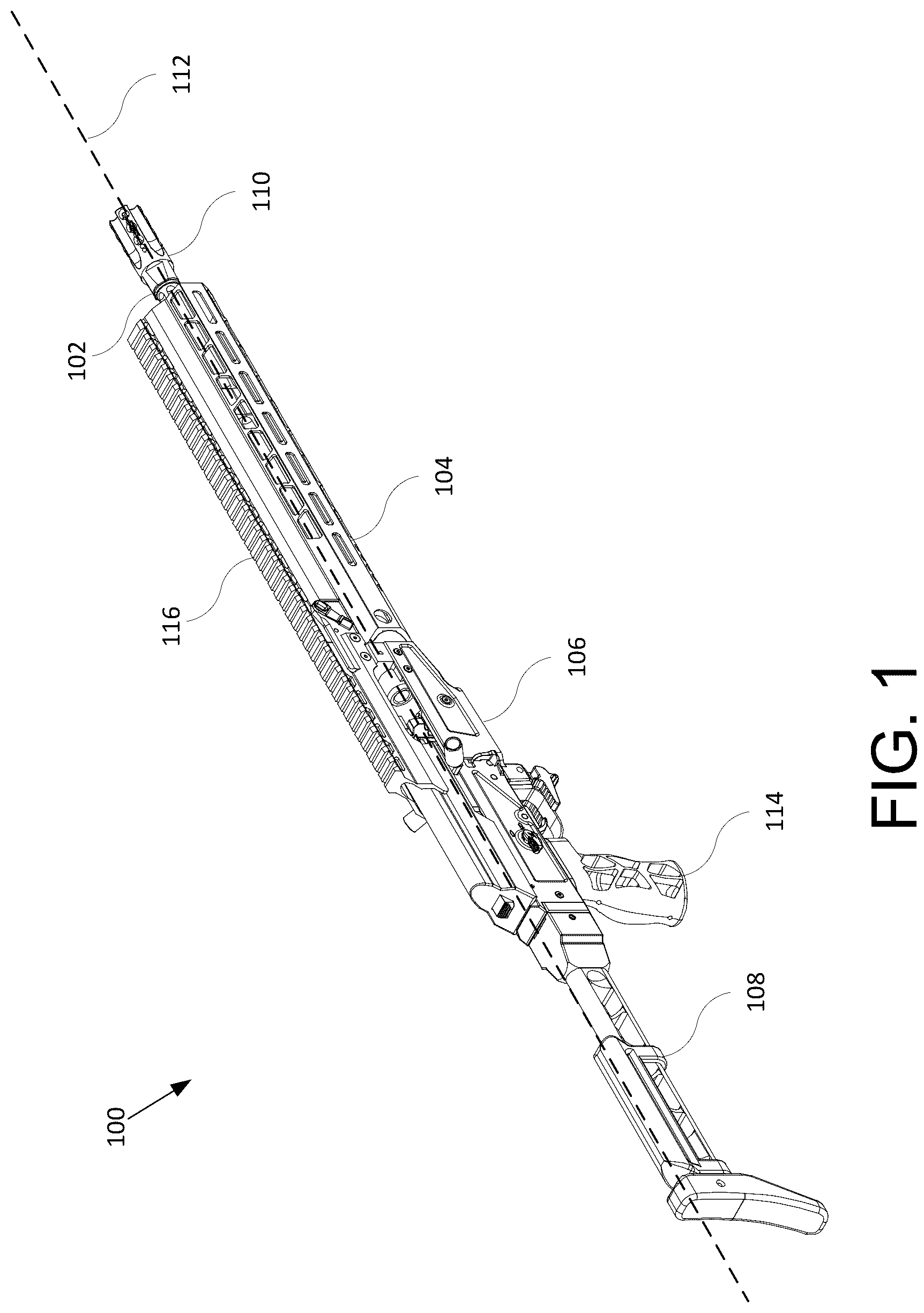 Patent US12104872 — Firearm receiver — Figure 1