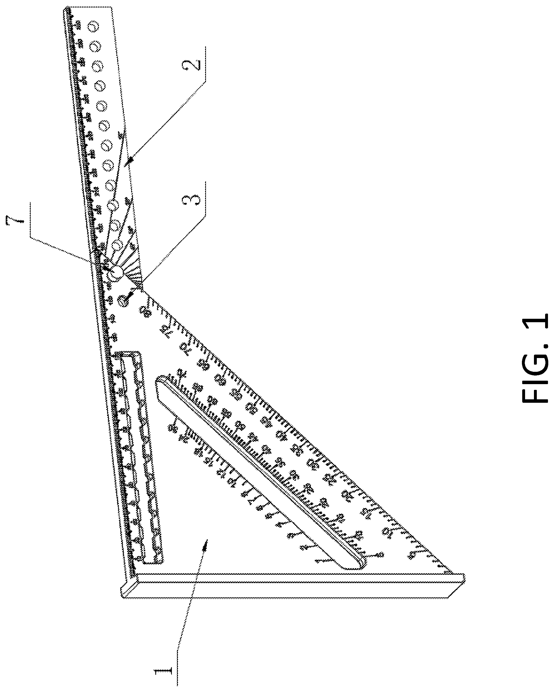Patent US12104898 — Triangular ruler — Figure 1