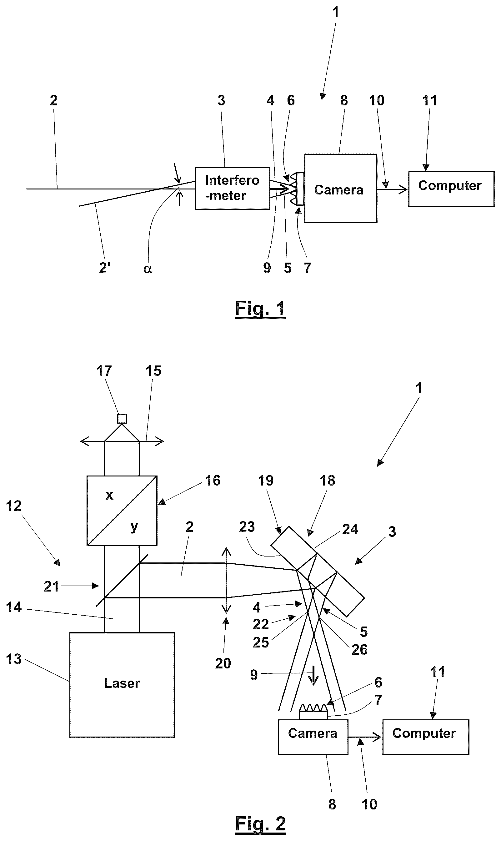 Patent US12104902 — Method and apparatus for detecting changes in direction of a light beam — Figure 1