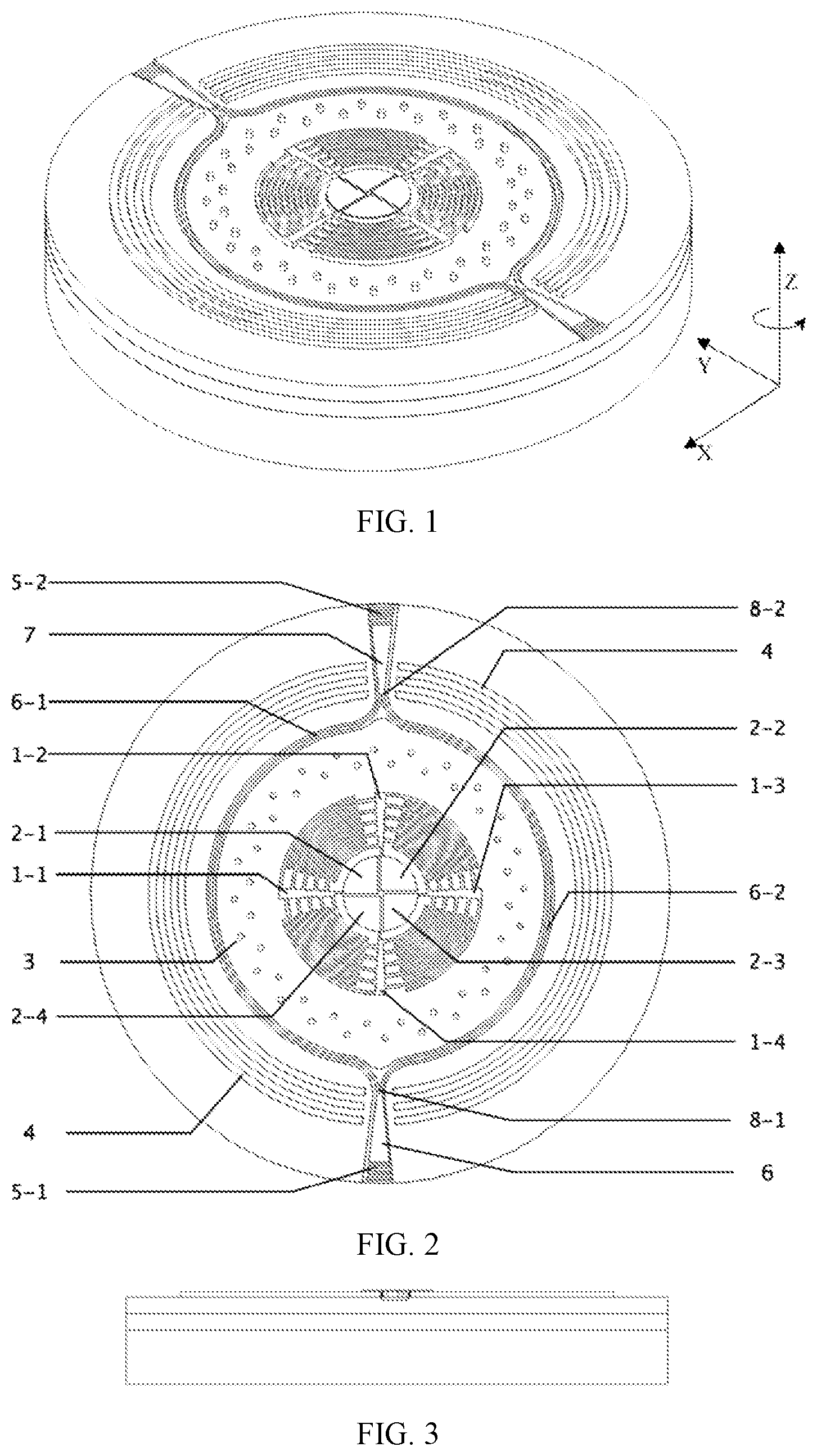 Patent US12104906 — Chip-level disc-type acousto-optic standing wave gyroscope — Figure 1