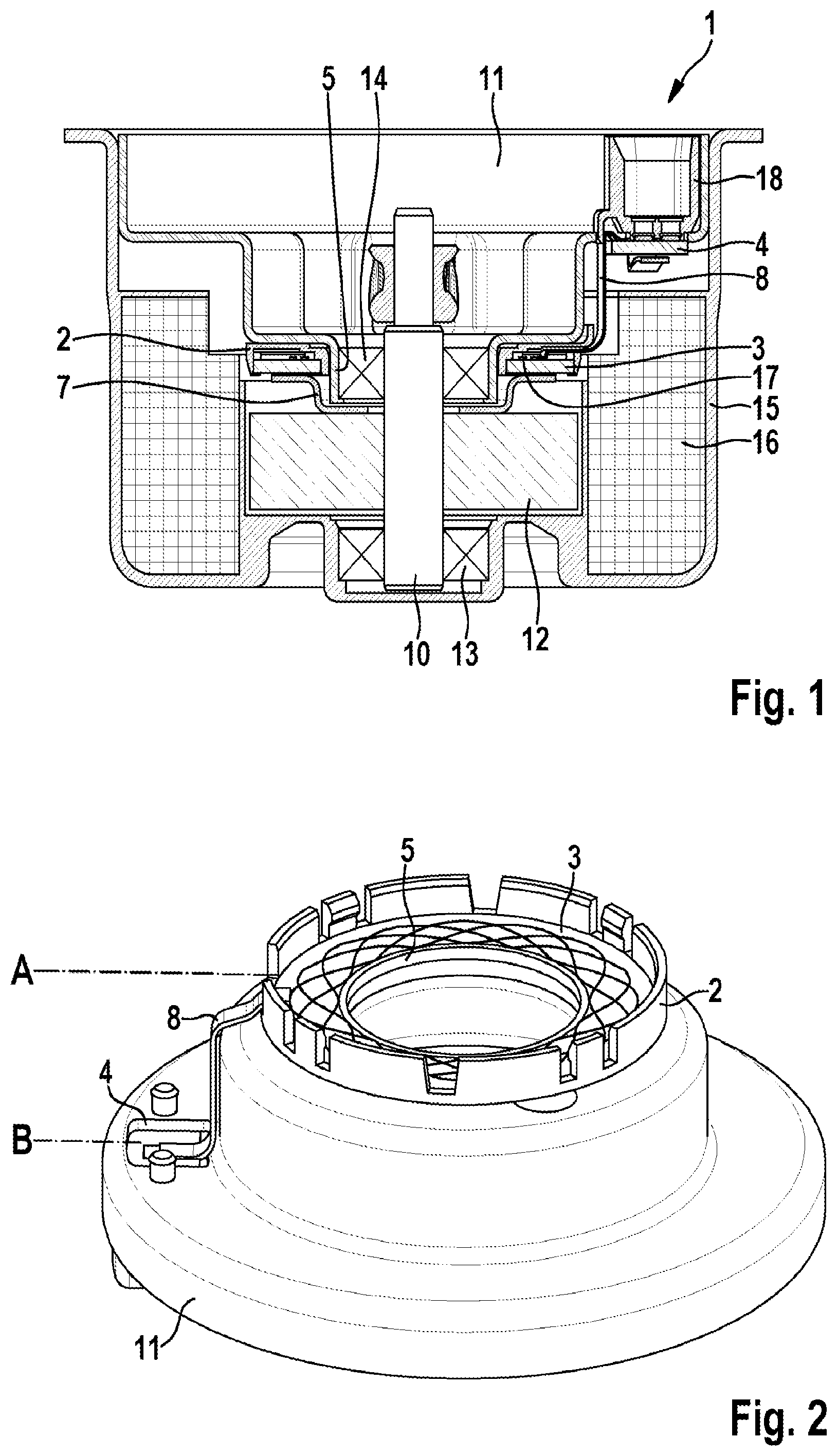 Patent US12104930 — Sensor arrangement and motor — Figure 1