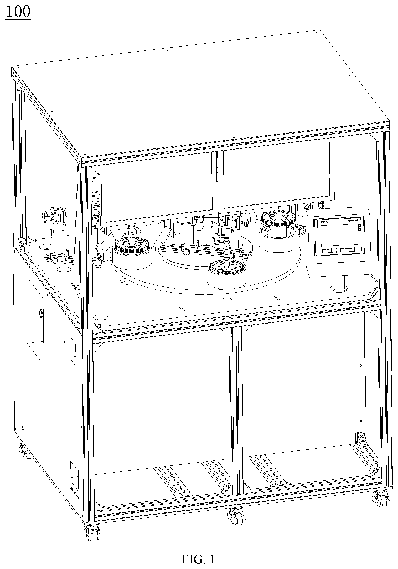 Patent US12105030 — Automatic detecting device for detecting flaws on surface of camshaft — Figure 1