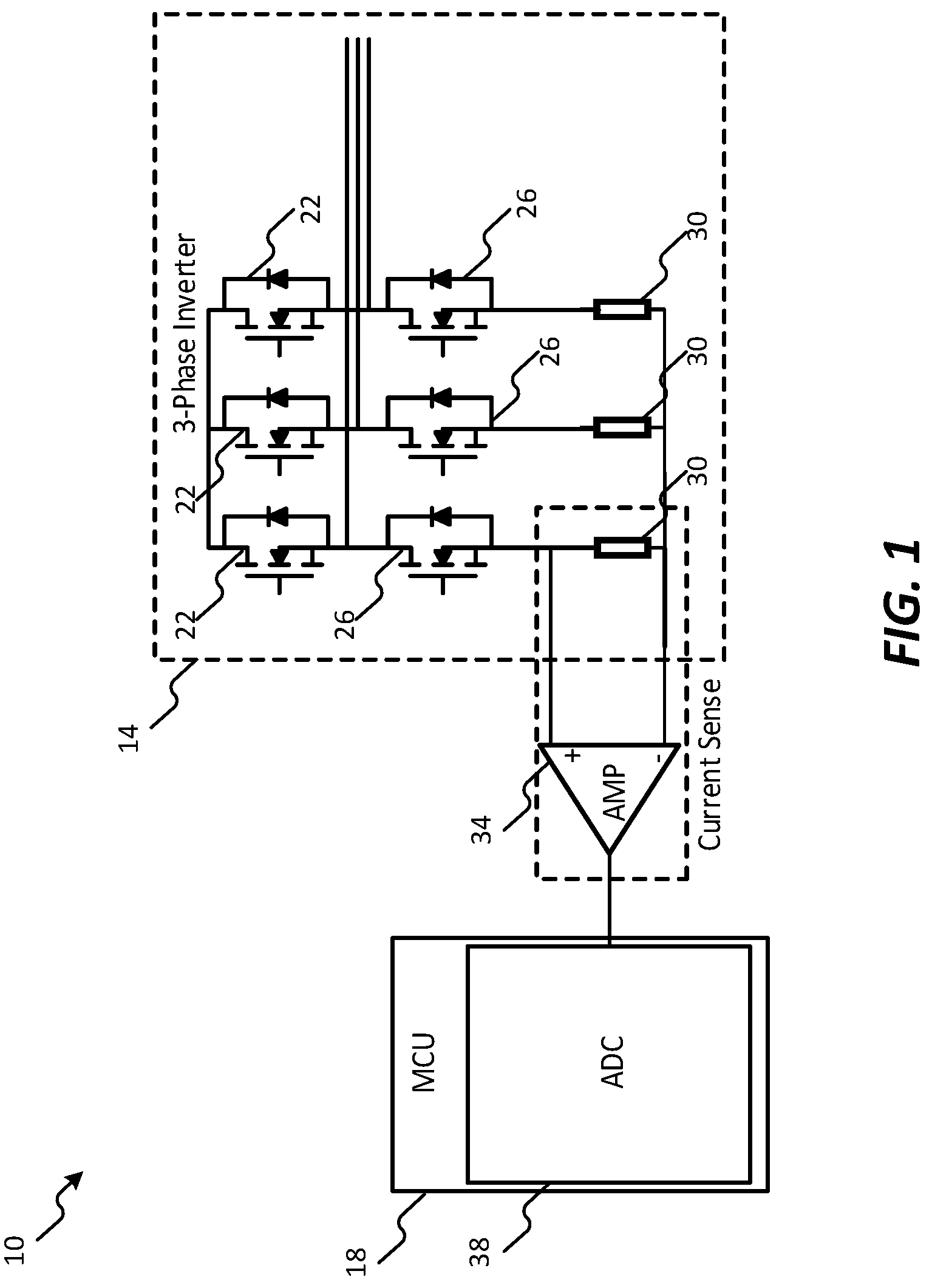 Patent US12105149 — Current sensing in power tool devices using a field effect transistor — Figure 1