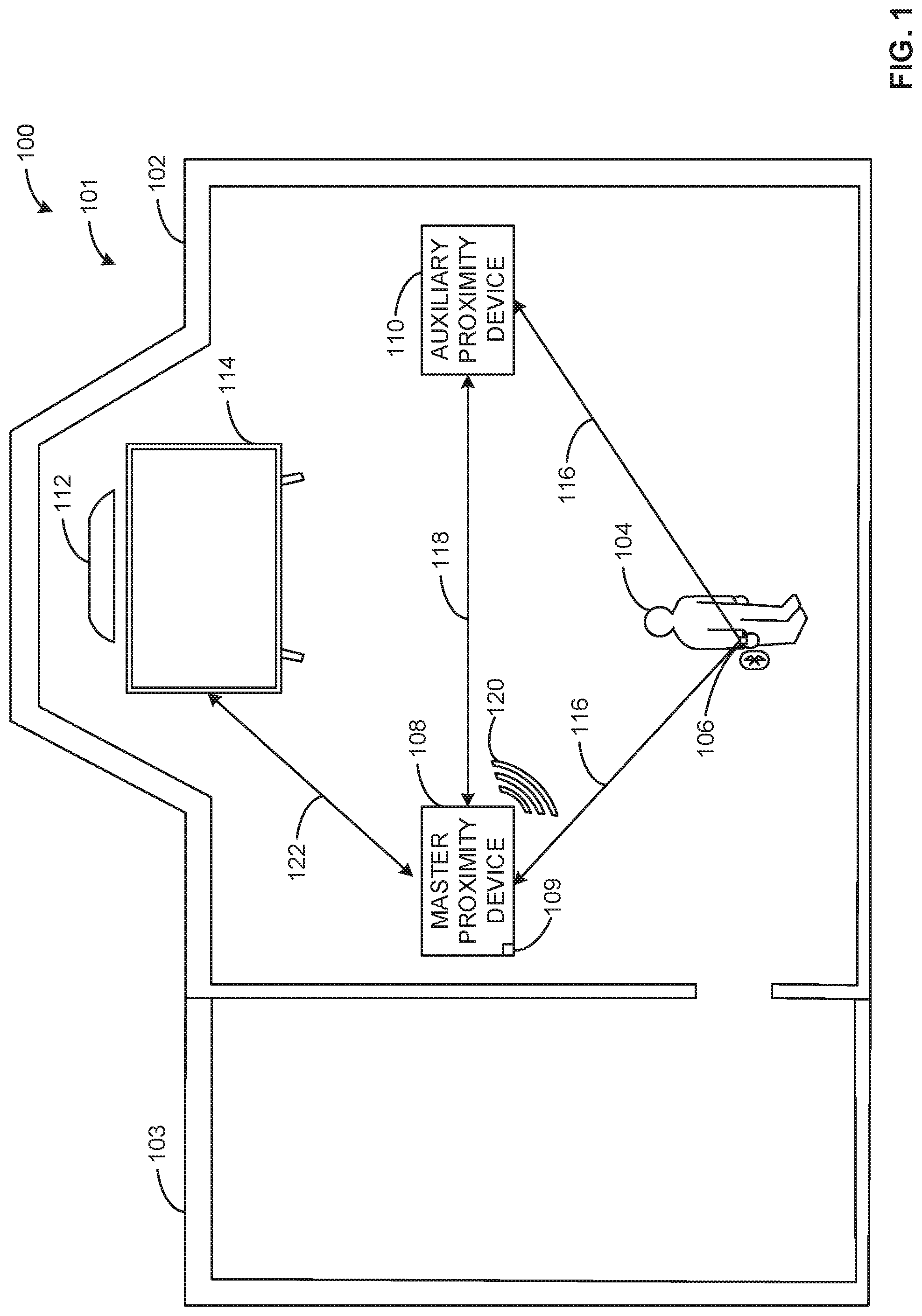Patent US12105178 — Methods and apparatus for multimodal audience detection and identification — Figure 1