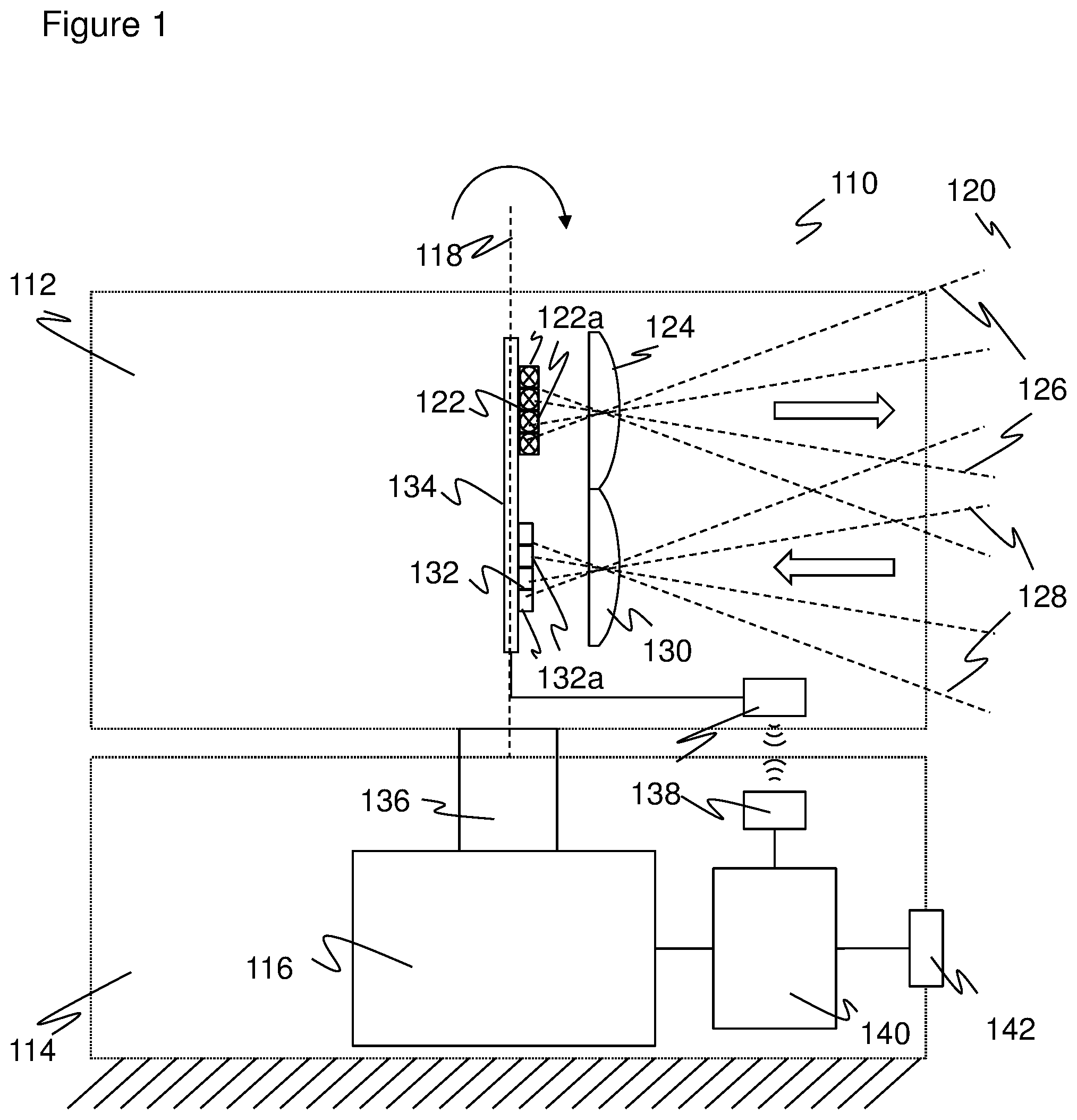 Patent US12105202 — Optoelectronic sensor and method of detecting objects — Figure 1