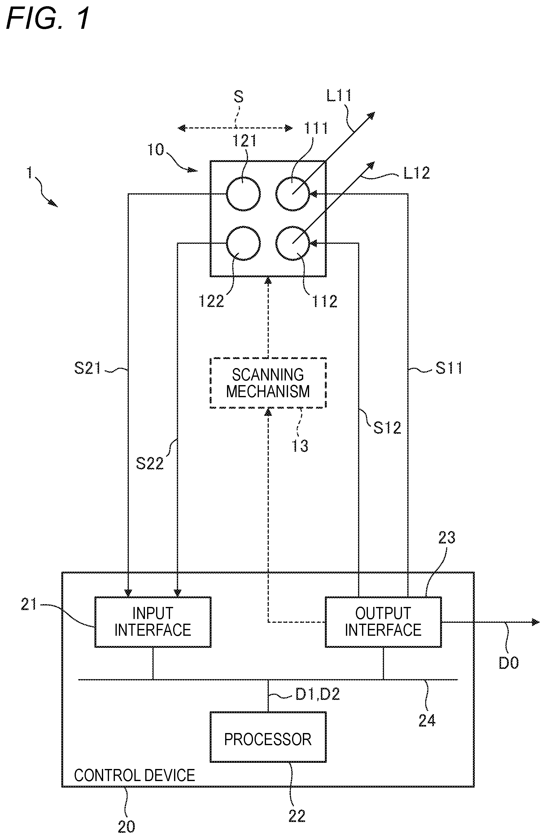 Patent US12105204 — Sensor system — Figure 1