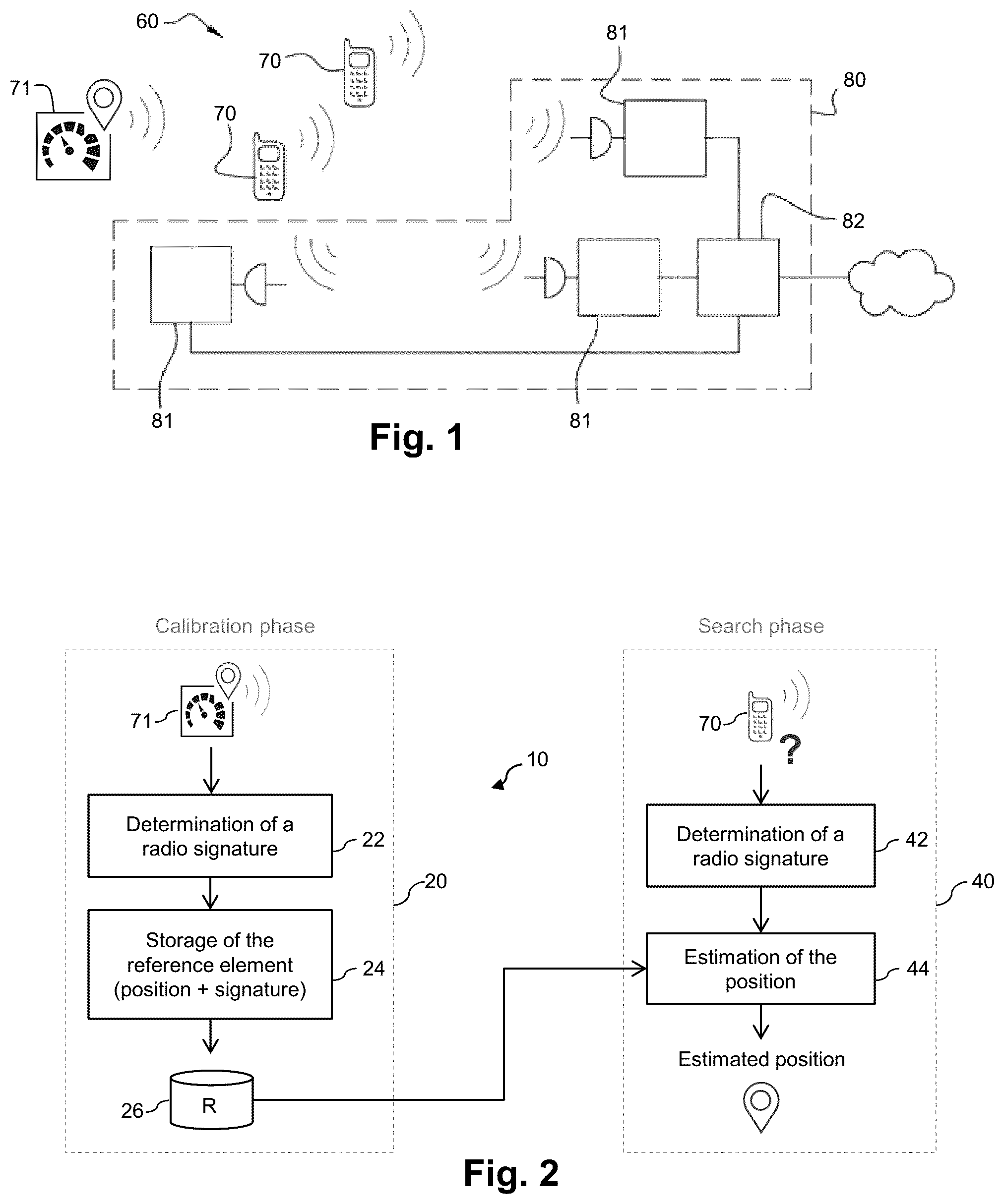 Patent US12105215 — Method and system for geolocating a terminal occupying particular geographical positions — Figure 1