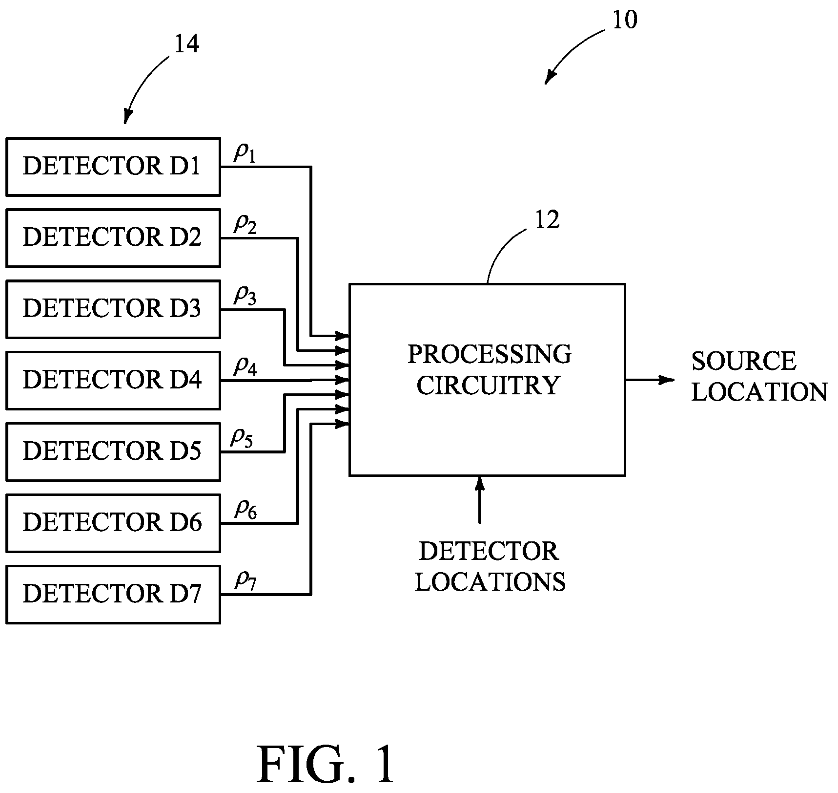 Patent US12105216 — Waveform emission location determination systems and associated methods — Figure 1