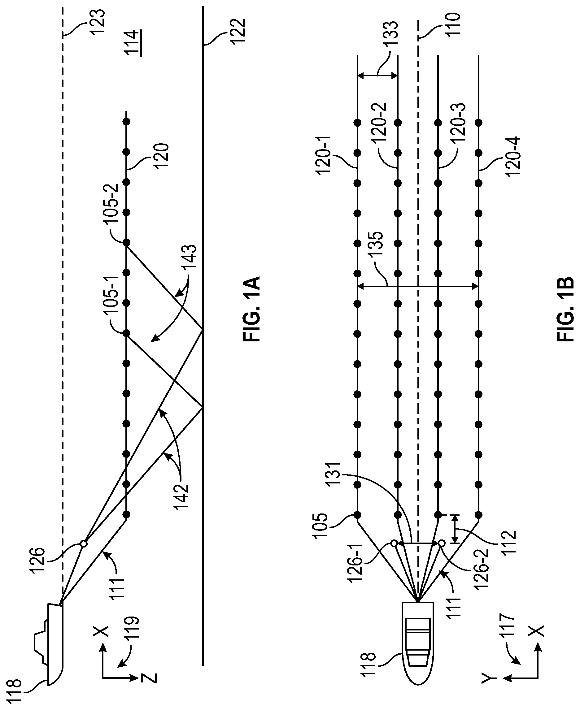 Patent US12105239 — Surveying with non-uniform survey configuration with wide-tow source geometry — Figure 1