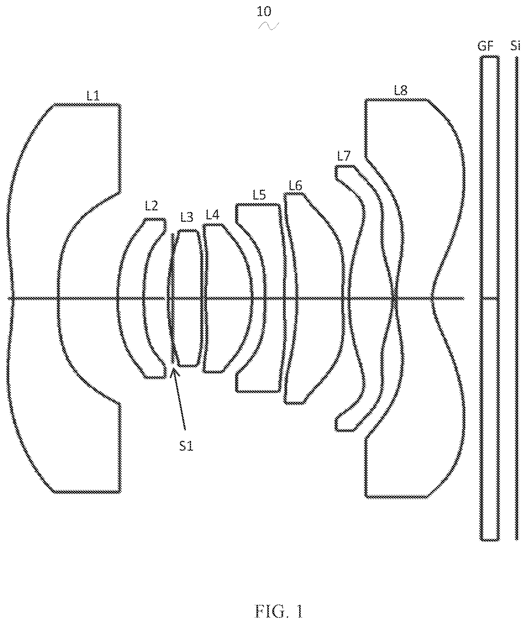 Patent US12105257 — Camera optical lens — Figure 1