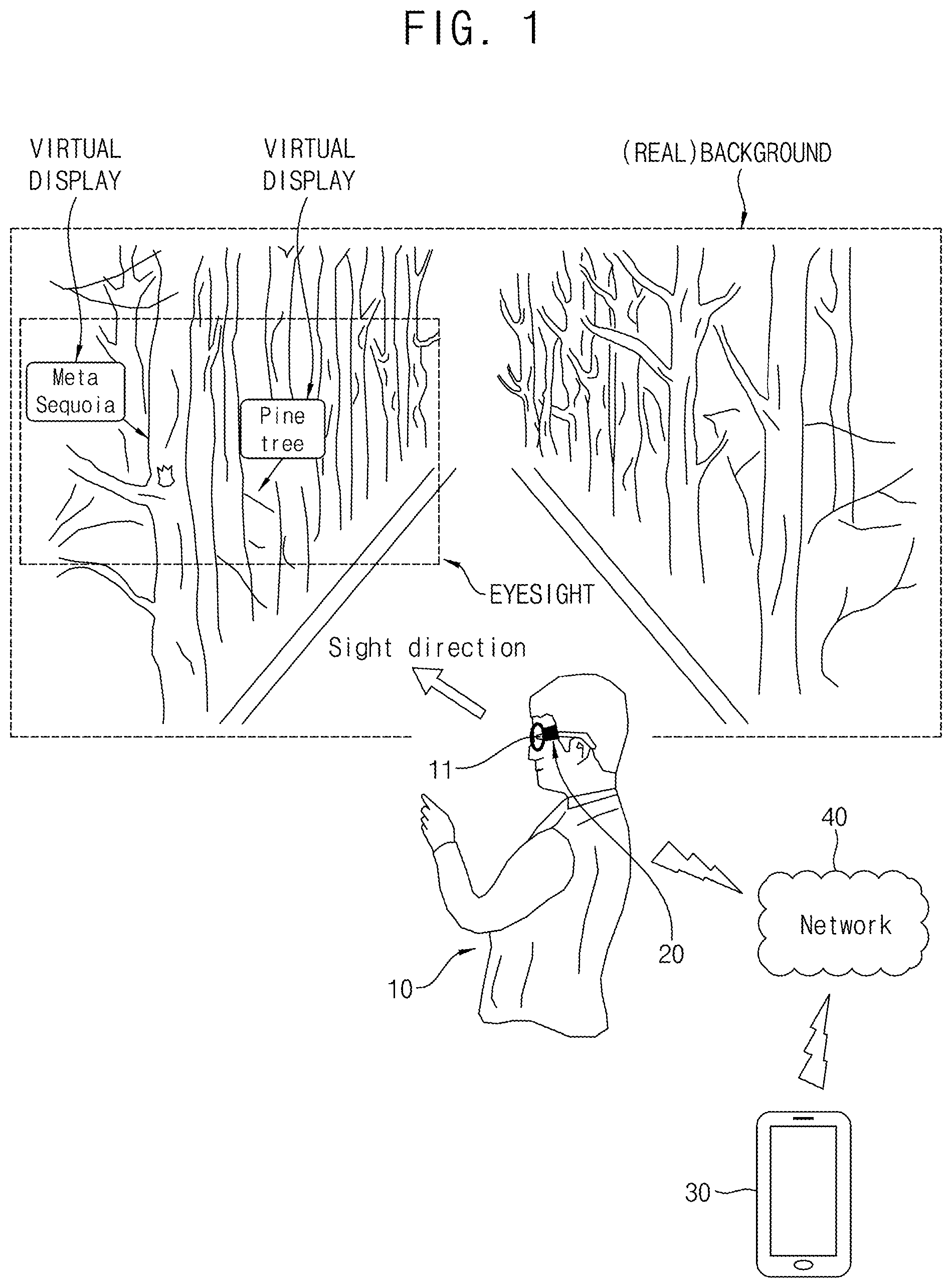 Patent US12105288 — Augmented reality lenses, and augmented reality glasses and augmented reality system including the same — Figure 1
