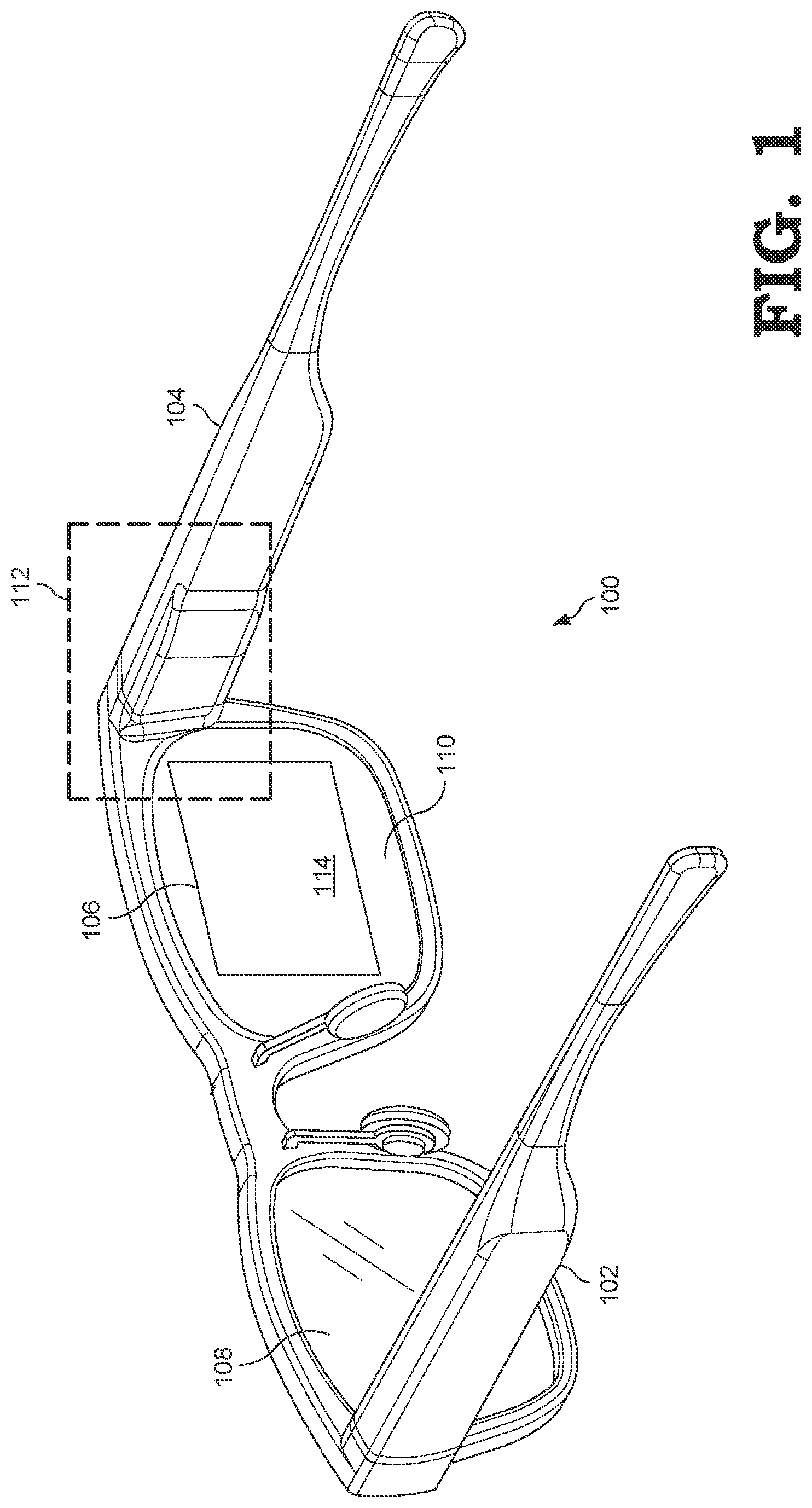 Patent US12105290 — Optical design of a dual combiner in head-wearable display — Figure 1
