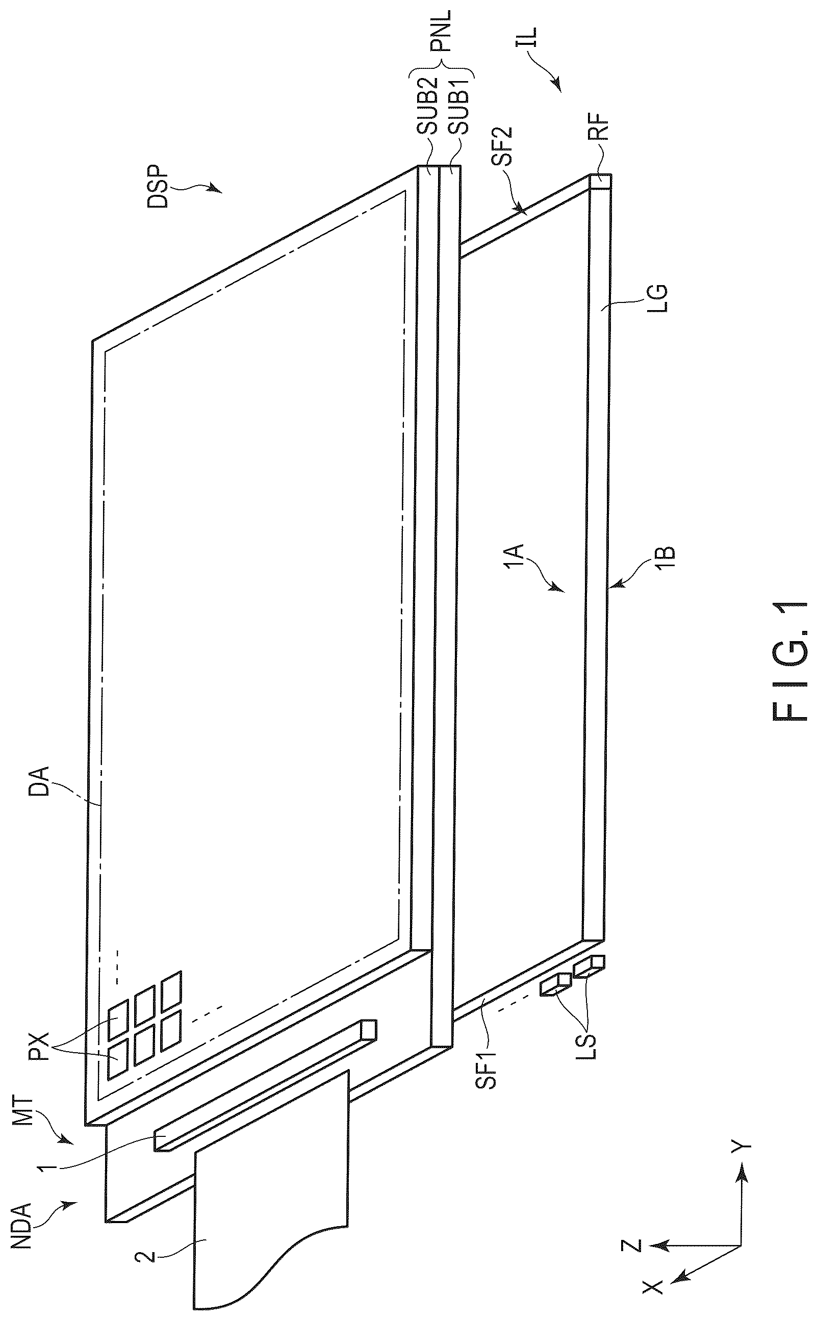 Patent US12105316 — Illumination device and display device — Figure 1