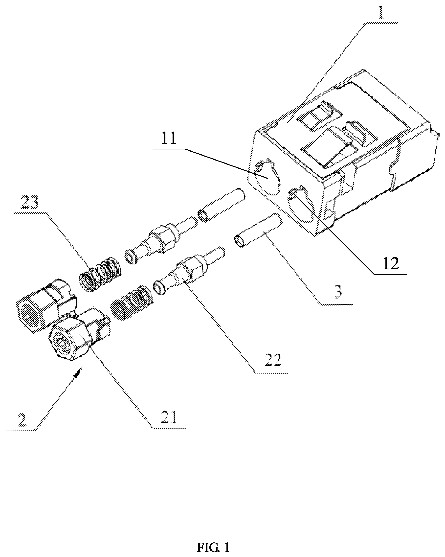 Patent US12105328 — Connection structure of an adapter and a connector — Figure 1