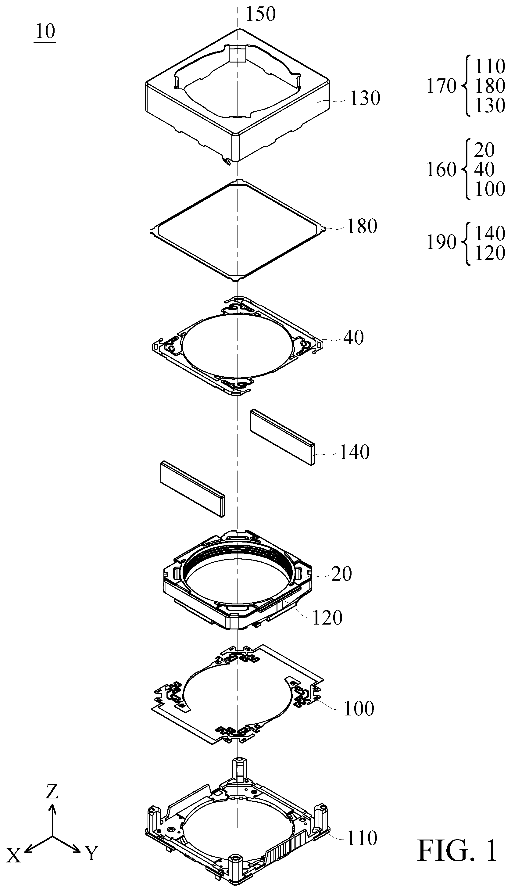 Patent US12105349 — Optical driving mechanism — Figure 1