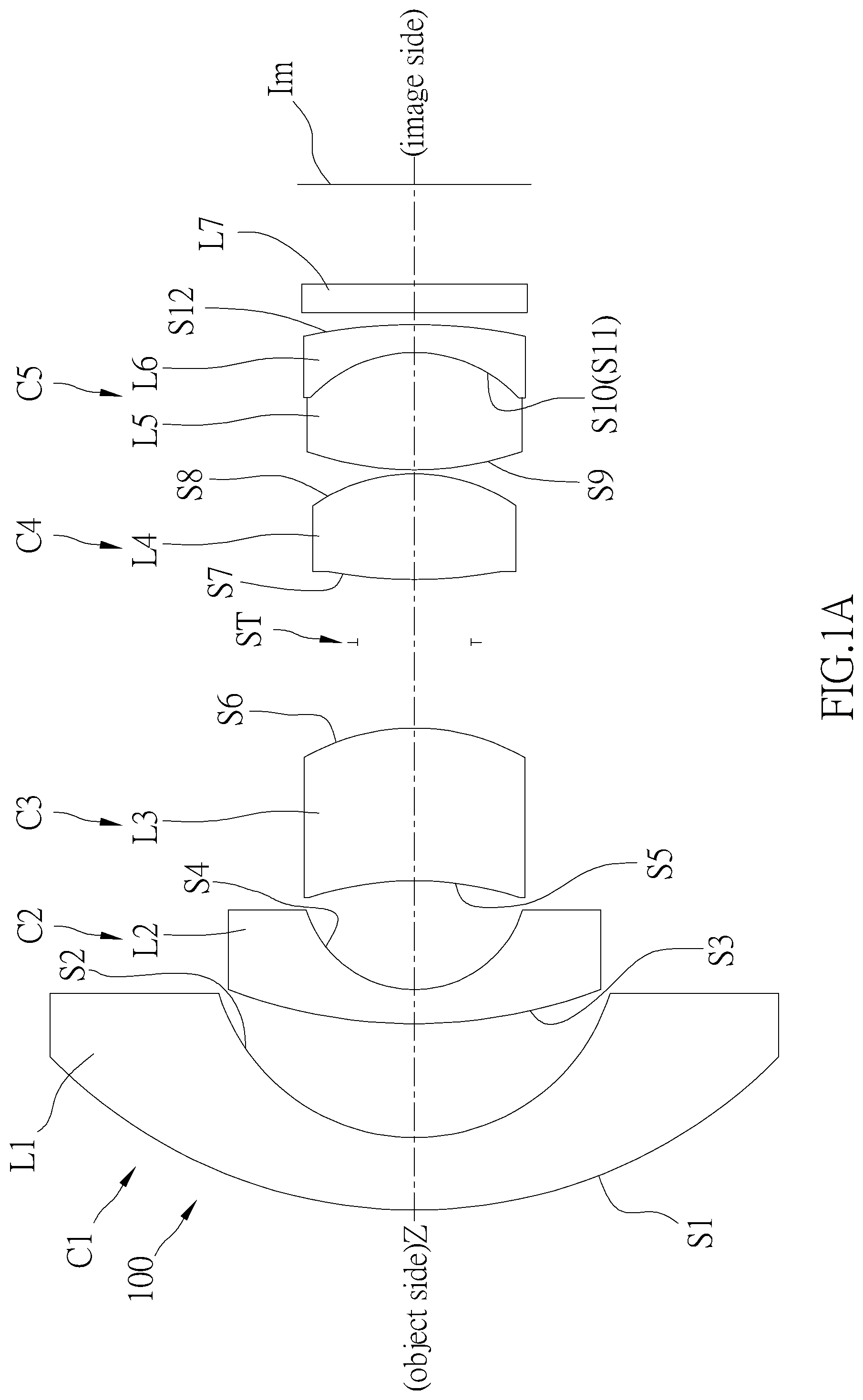 Patent US12105354 — Optical imaging lens — Figure 1