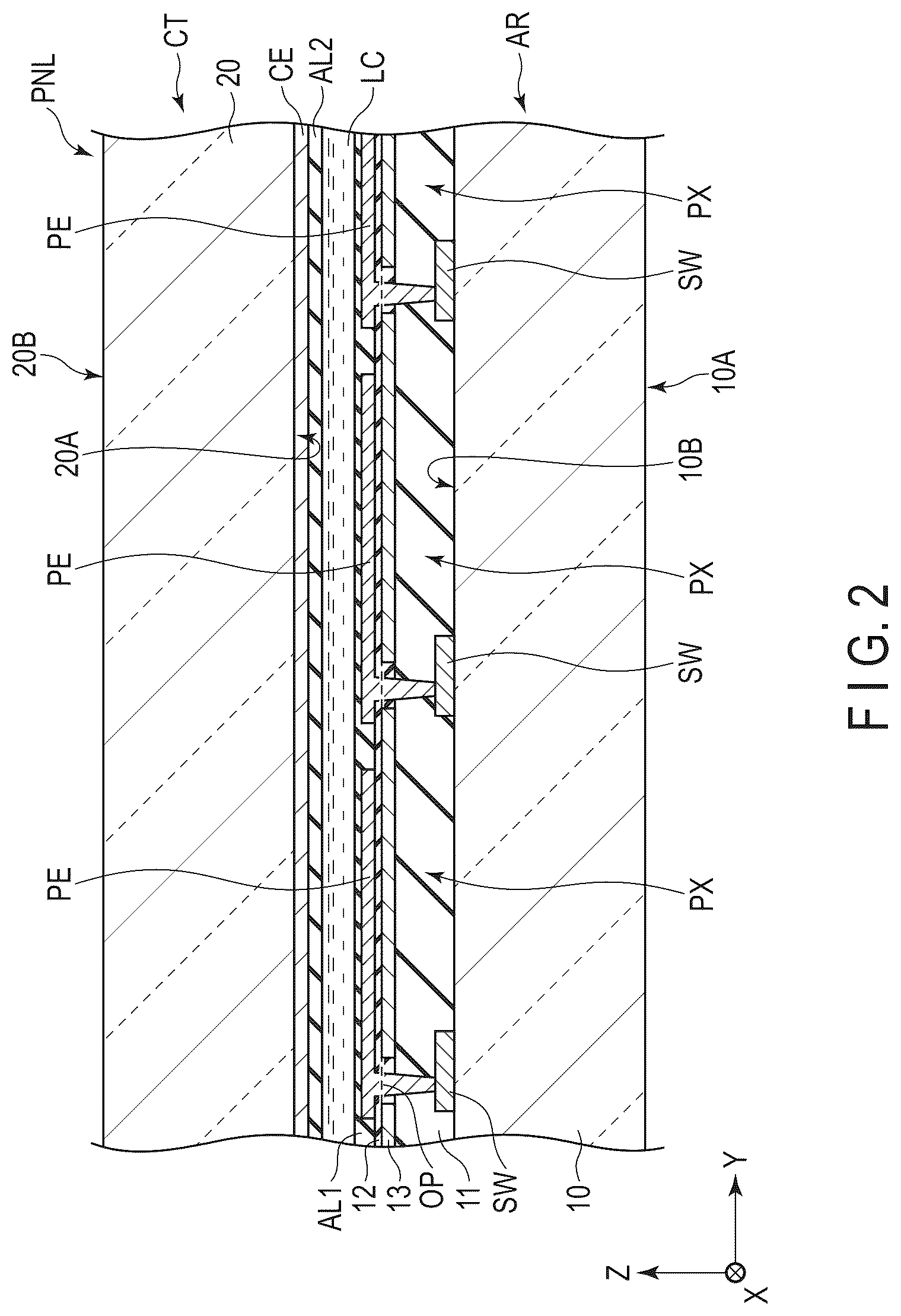 Patent US12105369 Figure 2 – Display device and cover glass