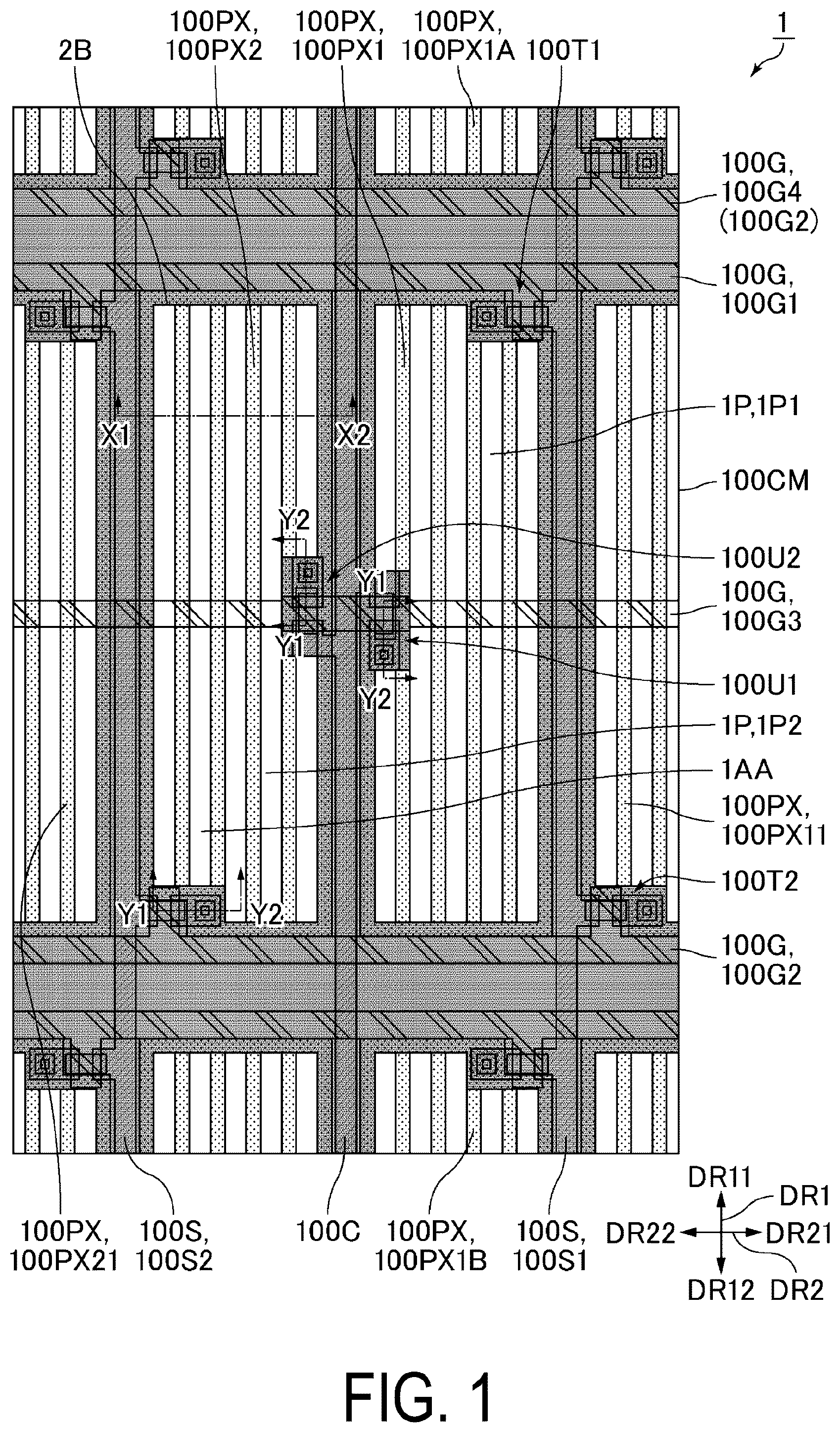 Patent US12105389 Figure 1 – Display panel