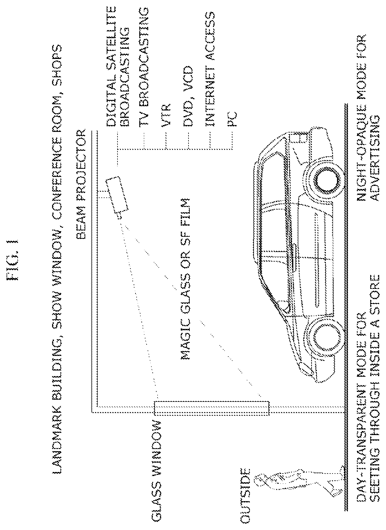 Patent US12105393 Figure 1 – Vehicle display device