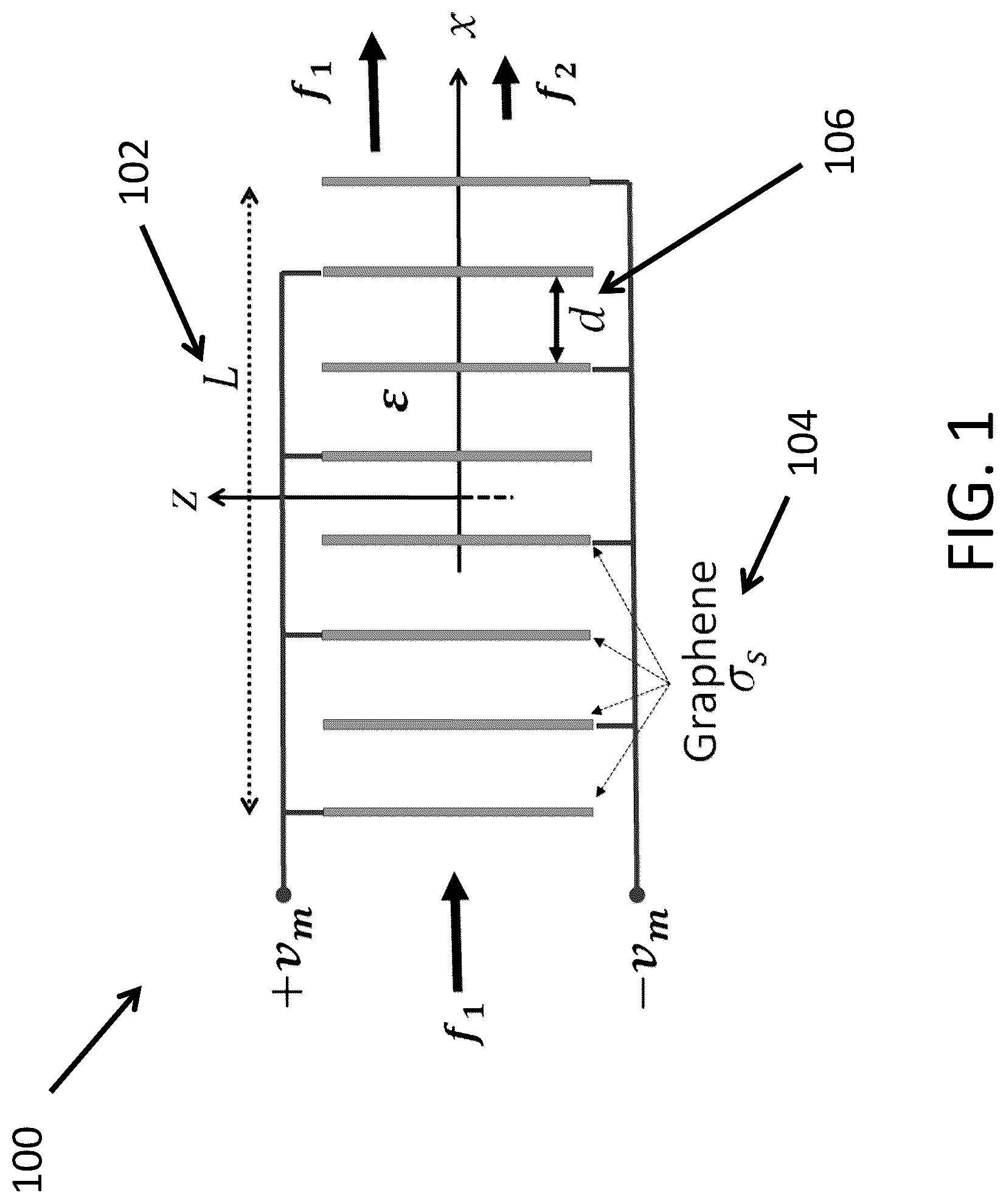 Patent US12105399 — Optically activated graphene-based microwave field squeezer system — Figure 1