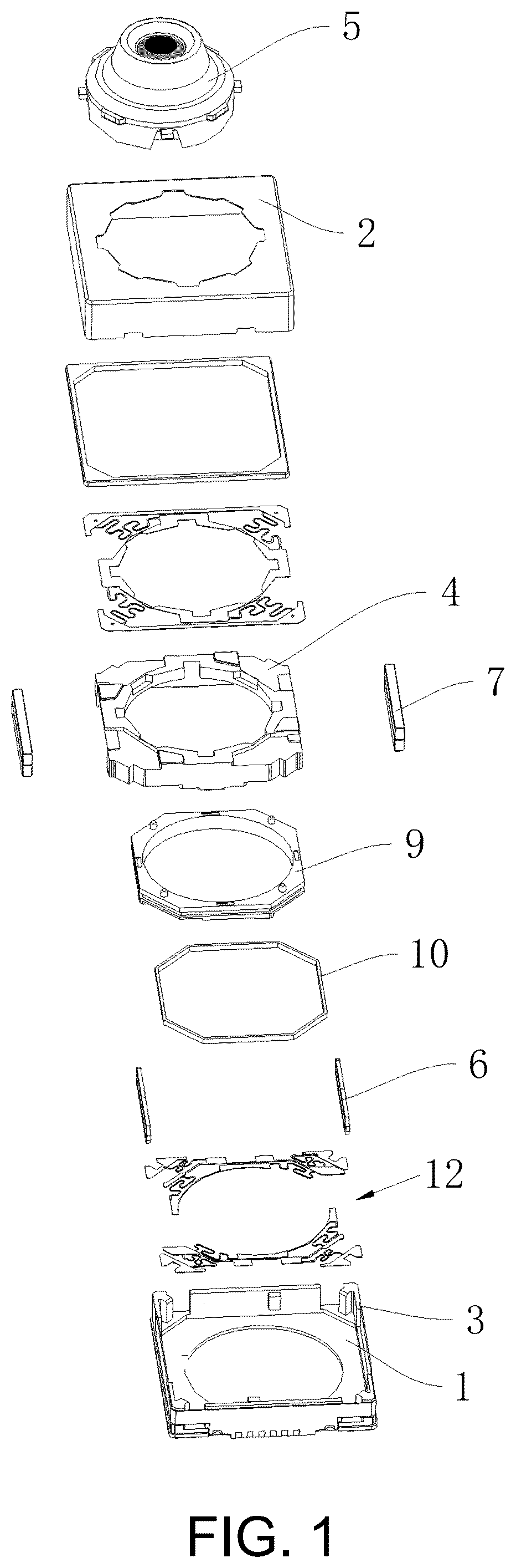 Patent US12105400 — AF motor structure, camera device, and electronic product — Figure 1