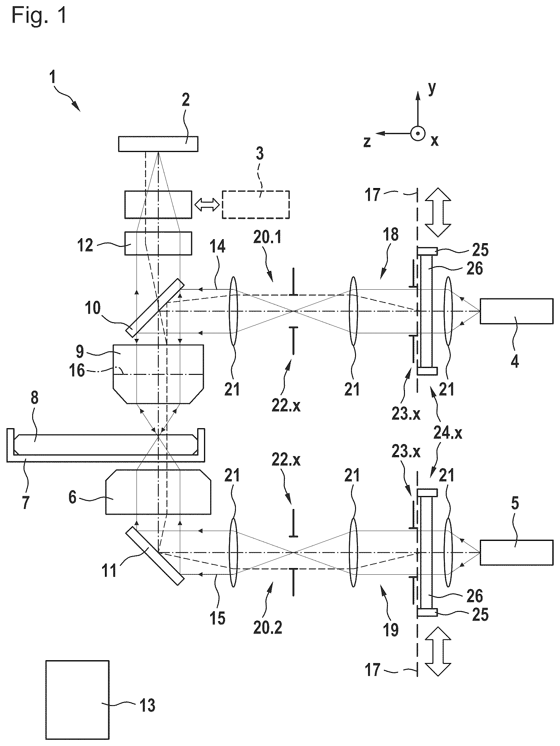 Patent US12105427 — Method and device for correcting a telecentricity error of an imaging device — Figure 1