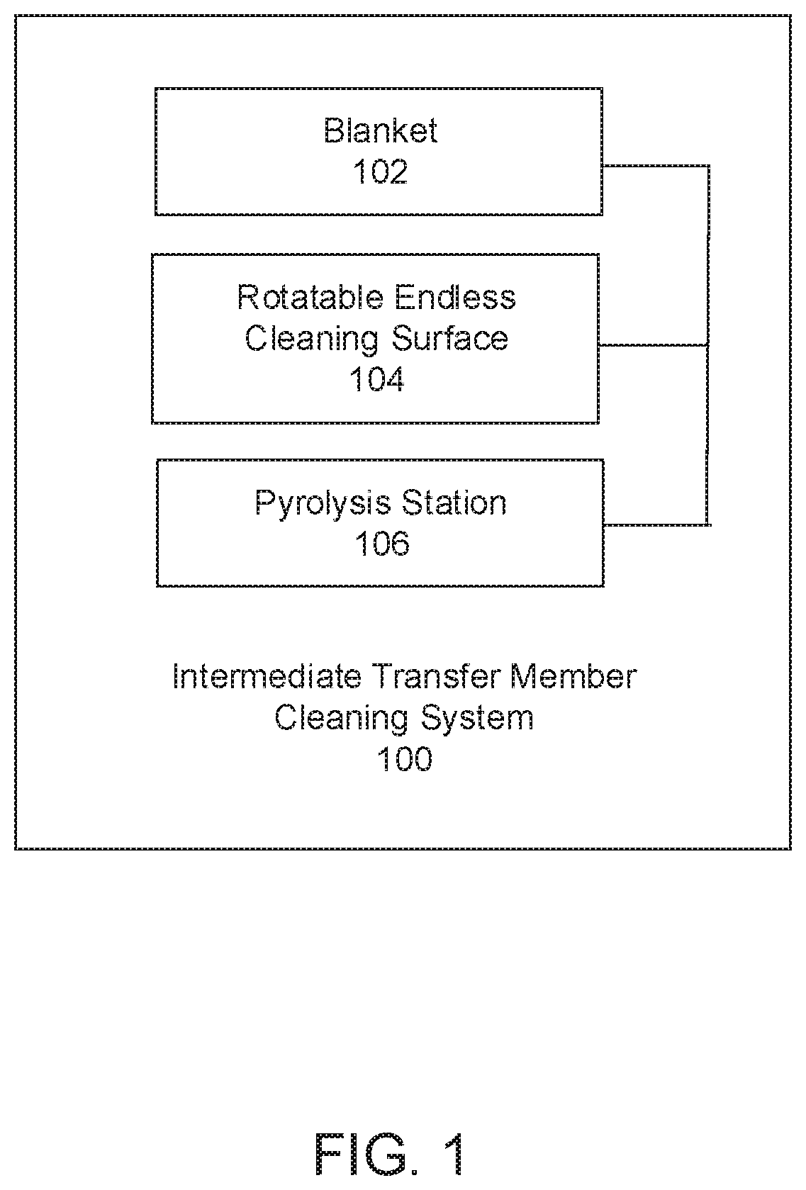 Patent US12105448 Figure 1 – Intermediate transfer member cleaning