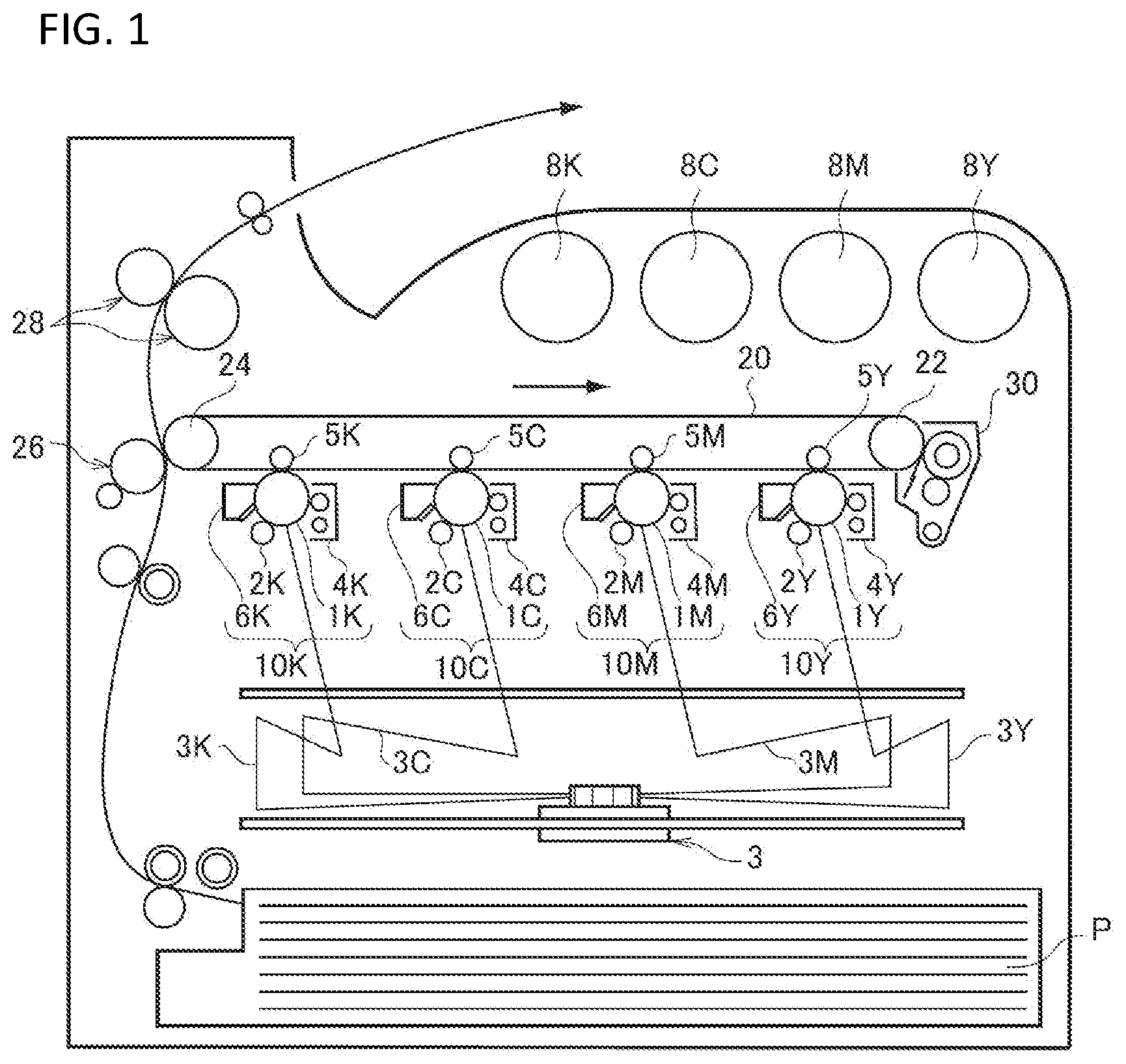 Patent US12105469 Figure 1 – Electrostatic charge image developing toner, electrostatic charge image developer, method for producing electrostatic charge image developing toner, toner cartridge, process cartridge, image forming apparatus, and image forming method